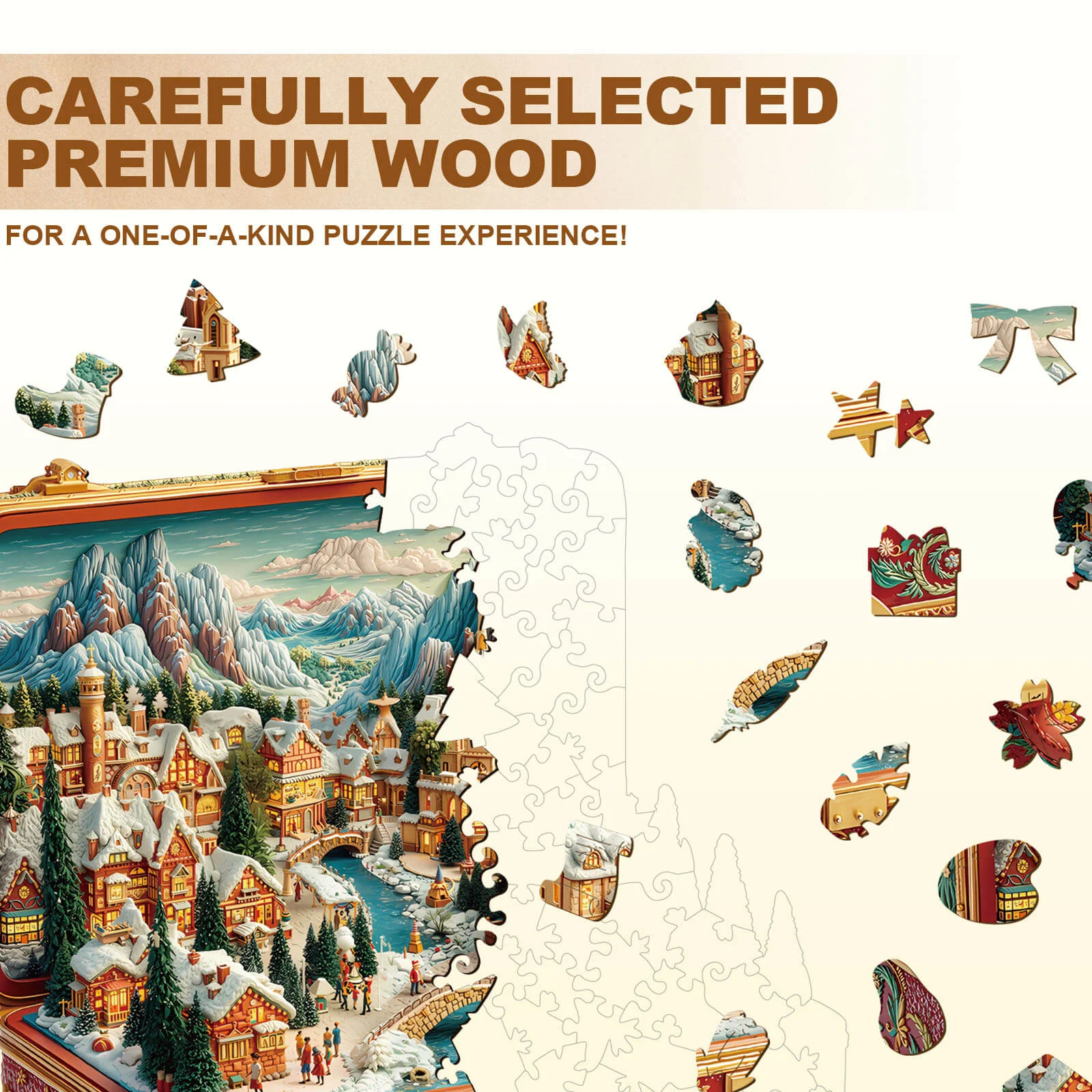 Suitcase Scenery-Christmas Wooden Jigsaw Puzzle - Image 2