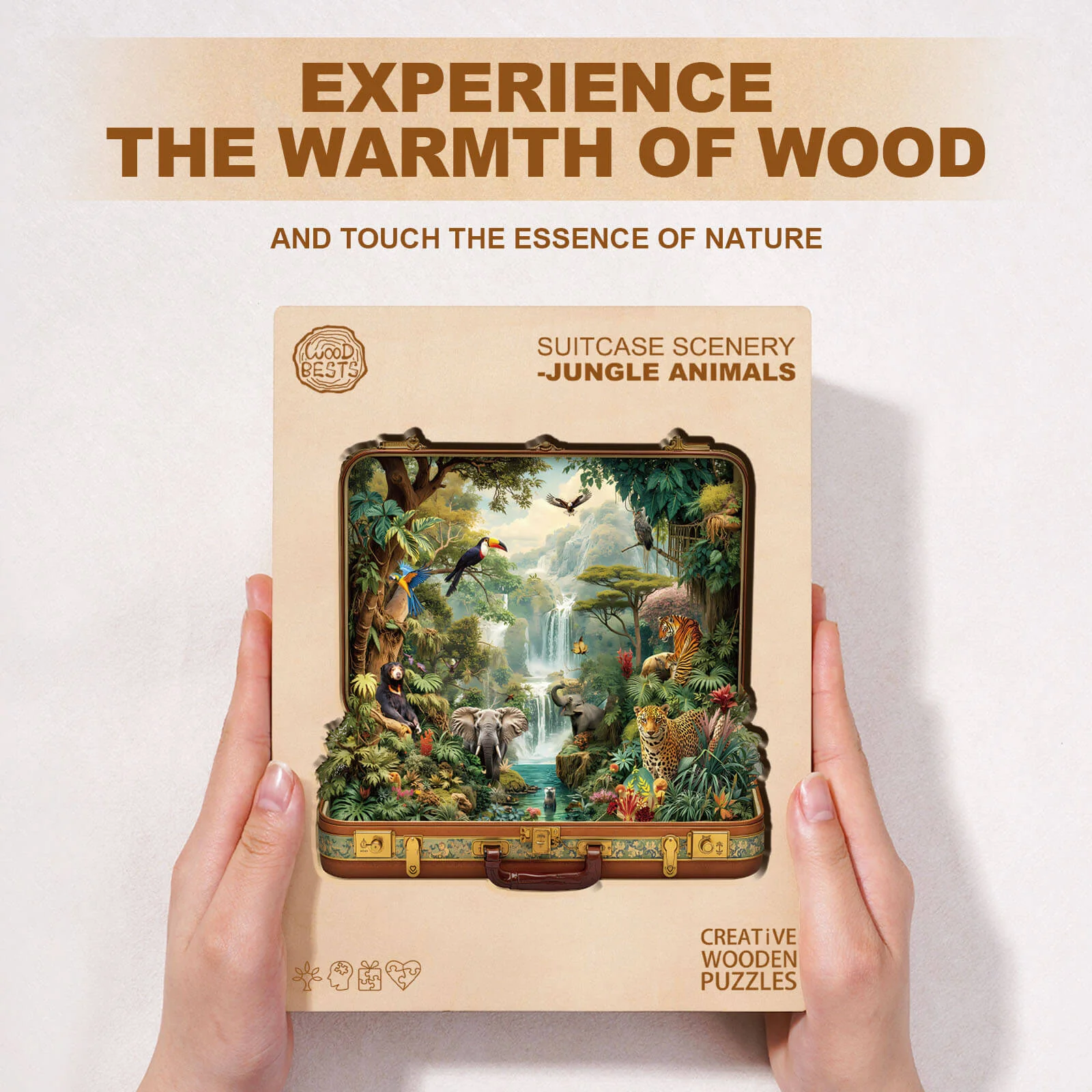 Suitcase scenery-jungle animals Wooden Jigsaw Puzzle - Image 7
