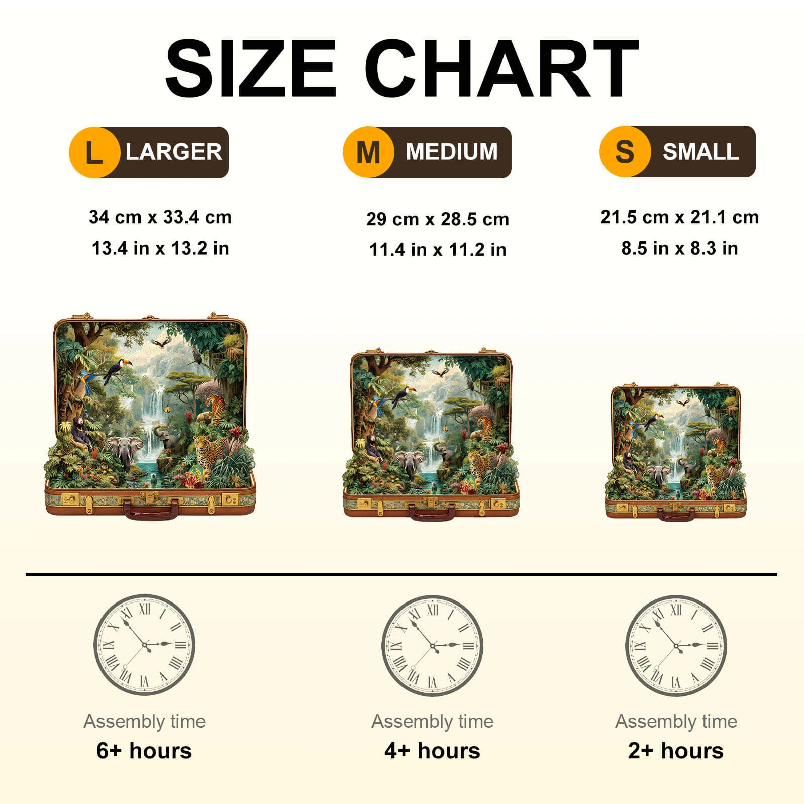 Suitcase scenery-jungle animals Wooden Jigsaw Puzzle - Image 9