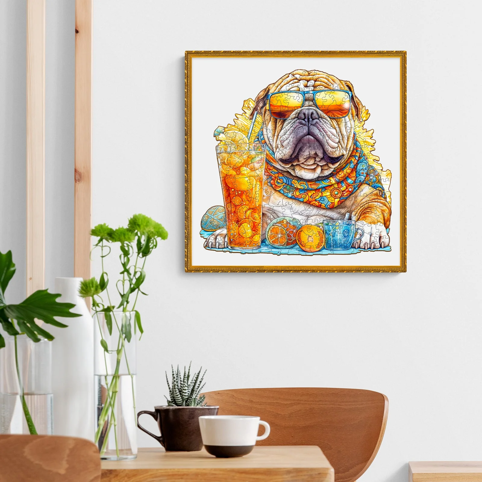 Summer Bulldog-1 Wooden Jigsaw Puzzle - Image 8