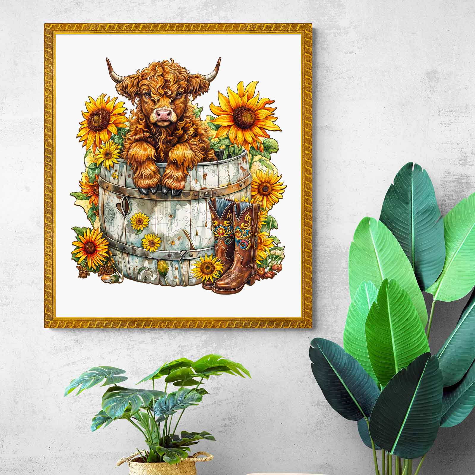Sunflower Pasture-2 Wooden Jigsaw Puzzle - Image 10