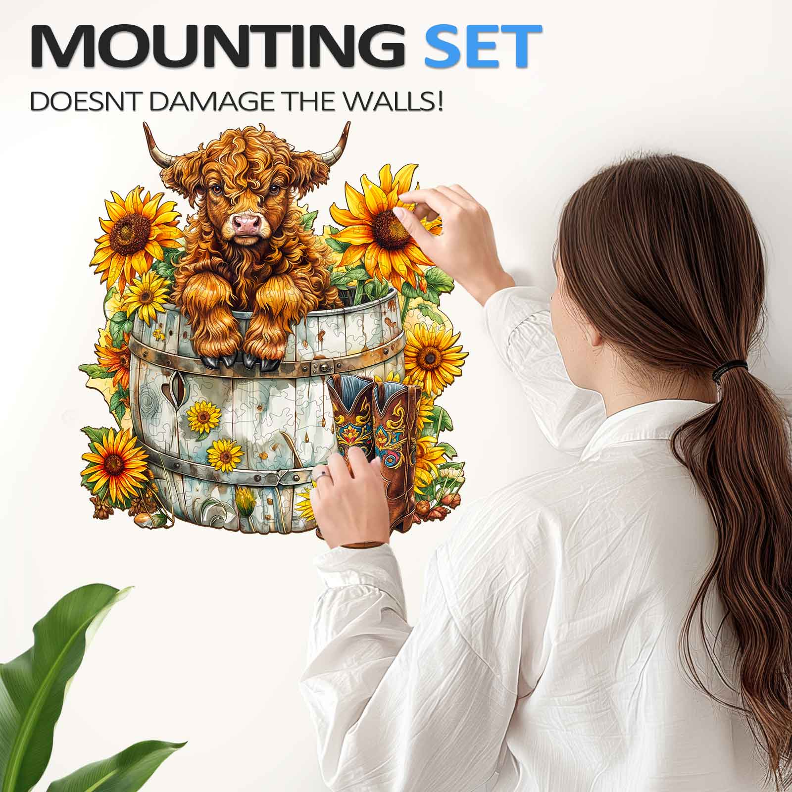 Sunflower Pasture-2 Wooden Jigsaw Puzzle - Image 8