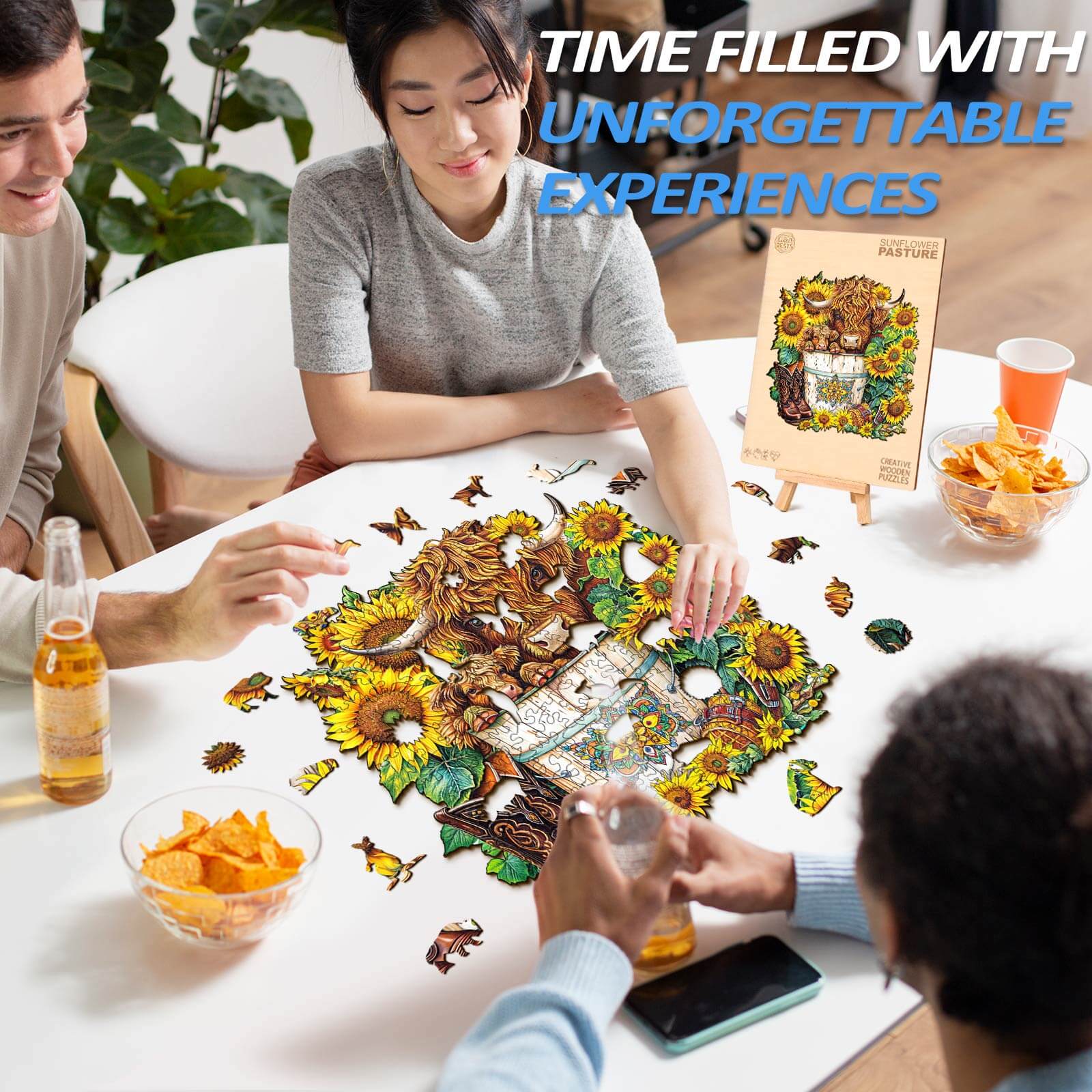 Sunflower Pasture Wooden Jigsaw Puzzle - Image 8