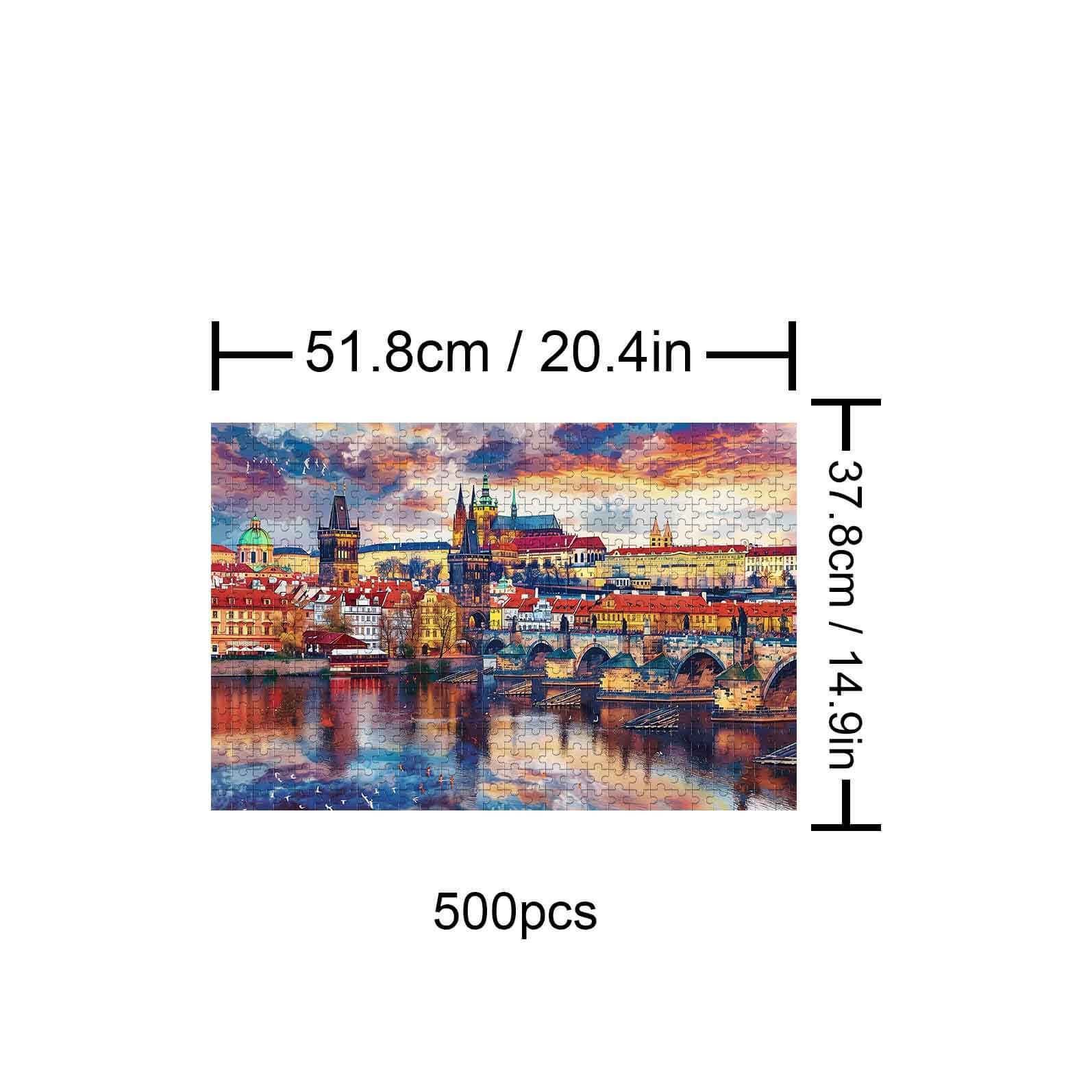 Sunset City Scenery 500 / 1000 Piece Puzzle - Image 2