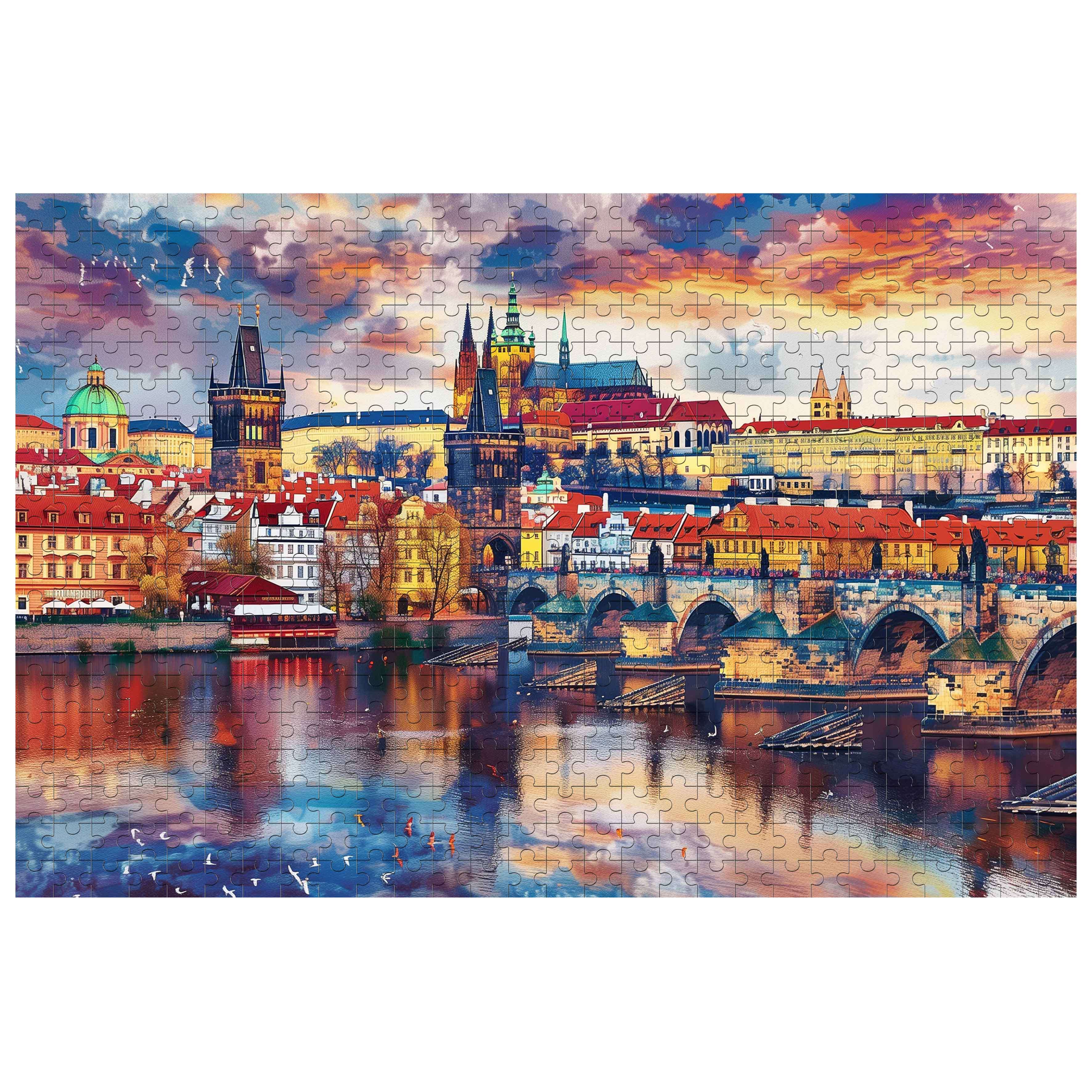 Sunset City Scenery 500 / 1000 Piece Puzzle - Image 3