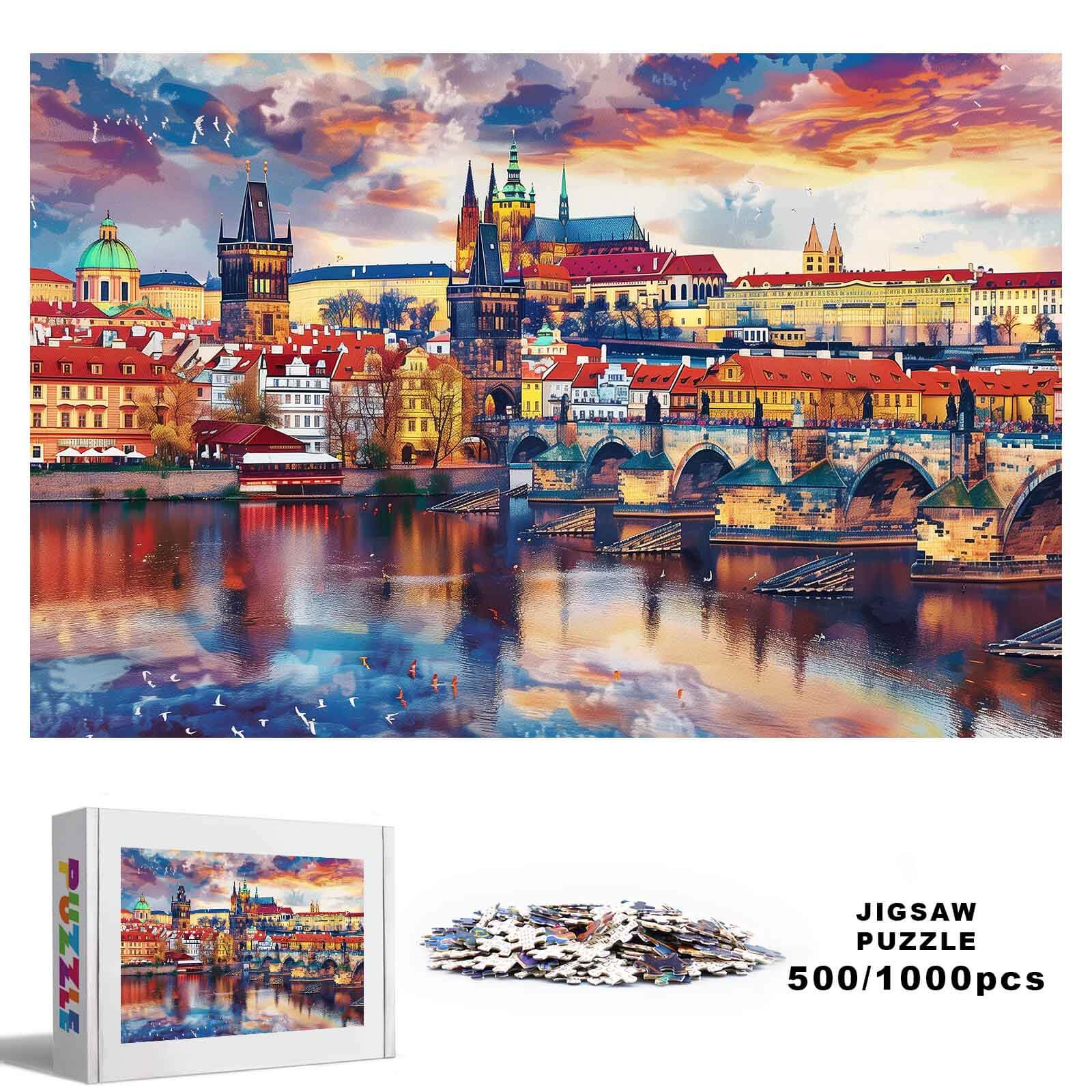 Sunset City Scenery 500 / 1000 Piece Puzzle - Image 4