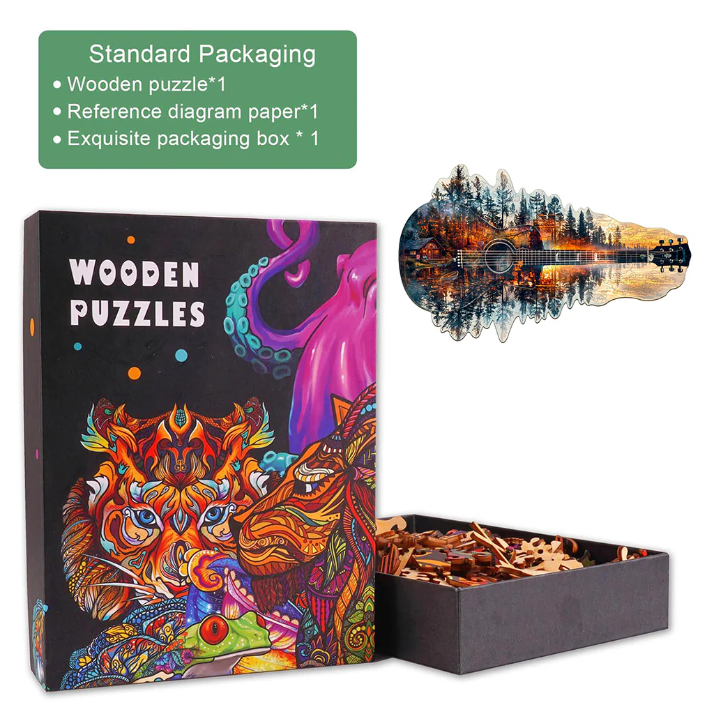 Sunset guitar Wooden Jigsaw Puzzle - Image 5