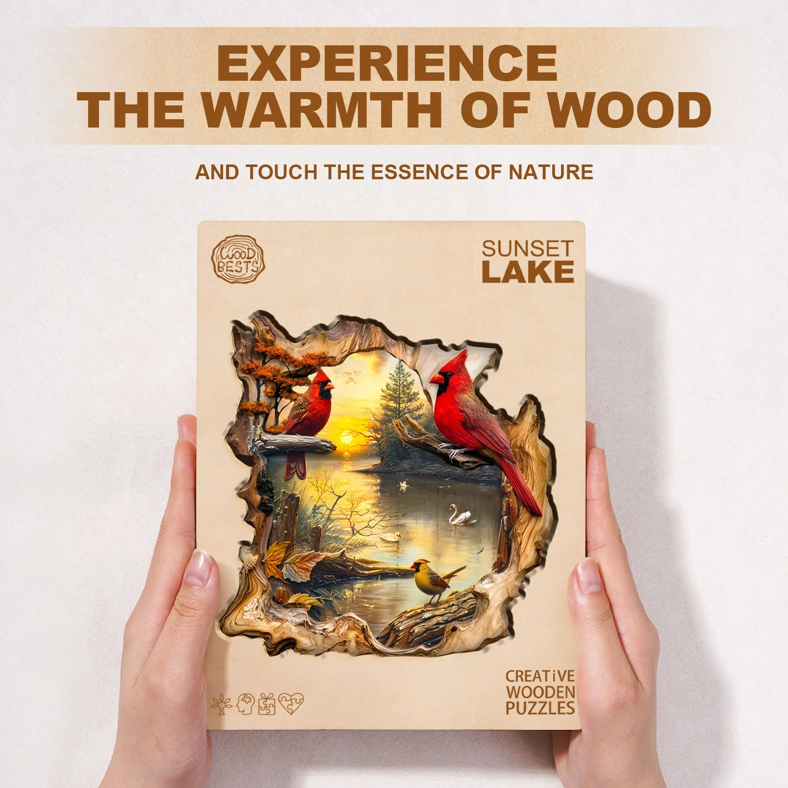 Sunset Lake Wooden Jigsaw Puzzle - Image 6