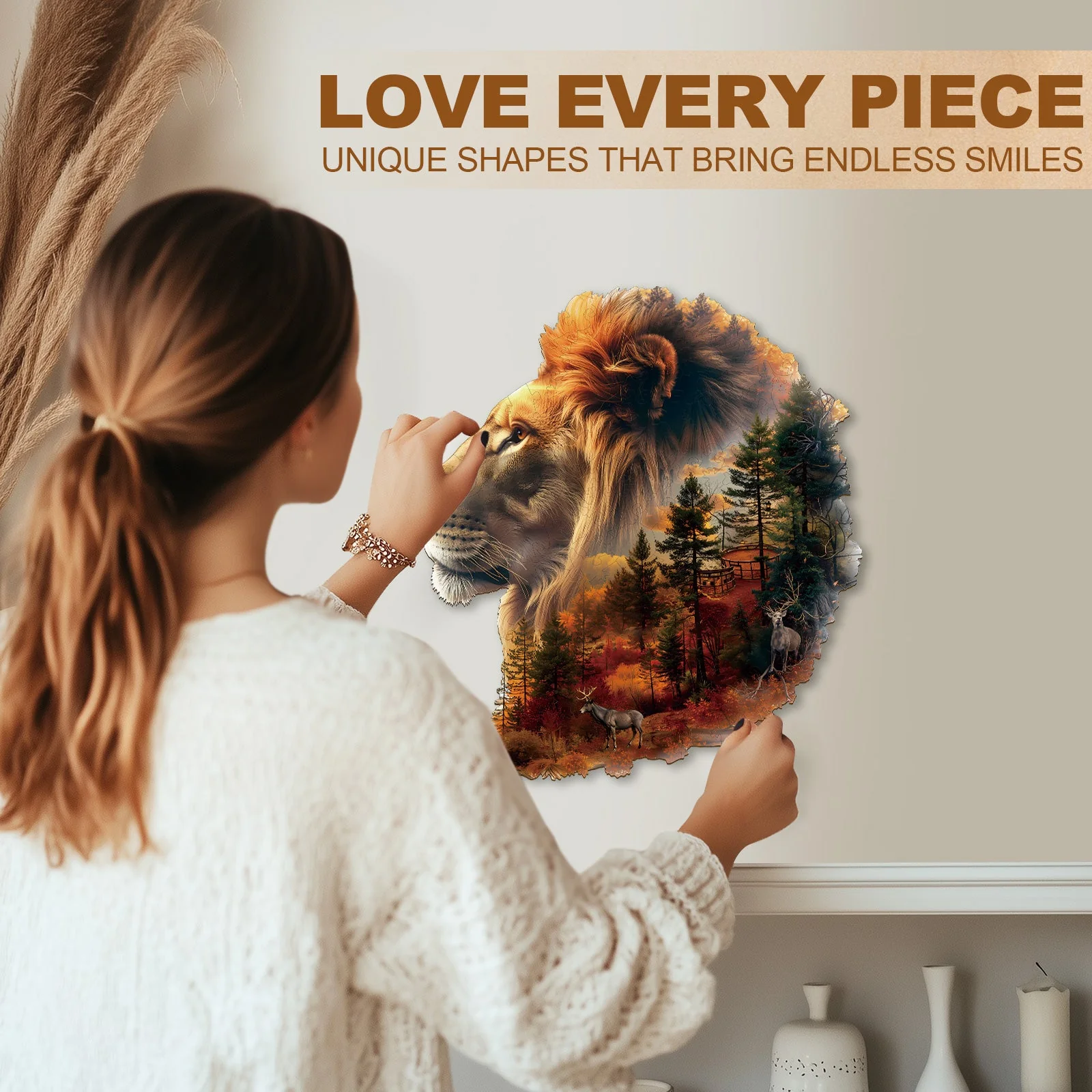 Sunset Lion Wooden Jigsaw Puzzle - Image 9