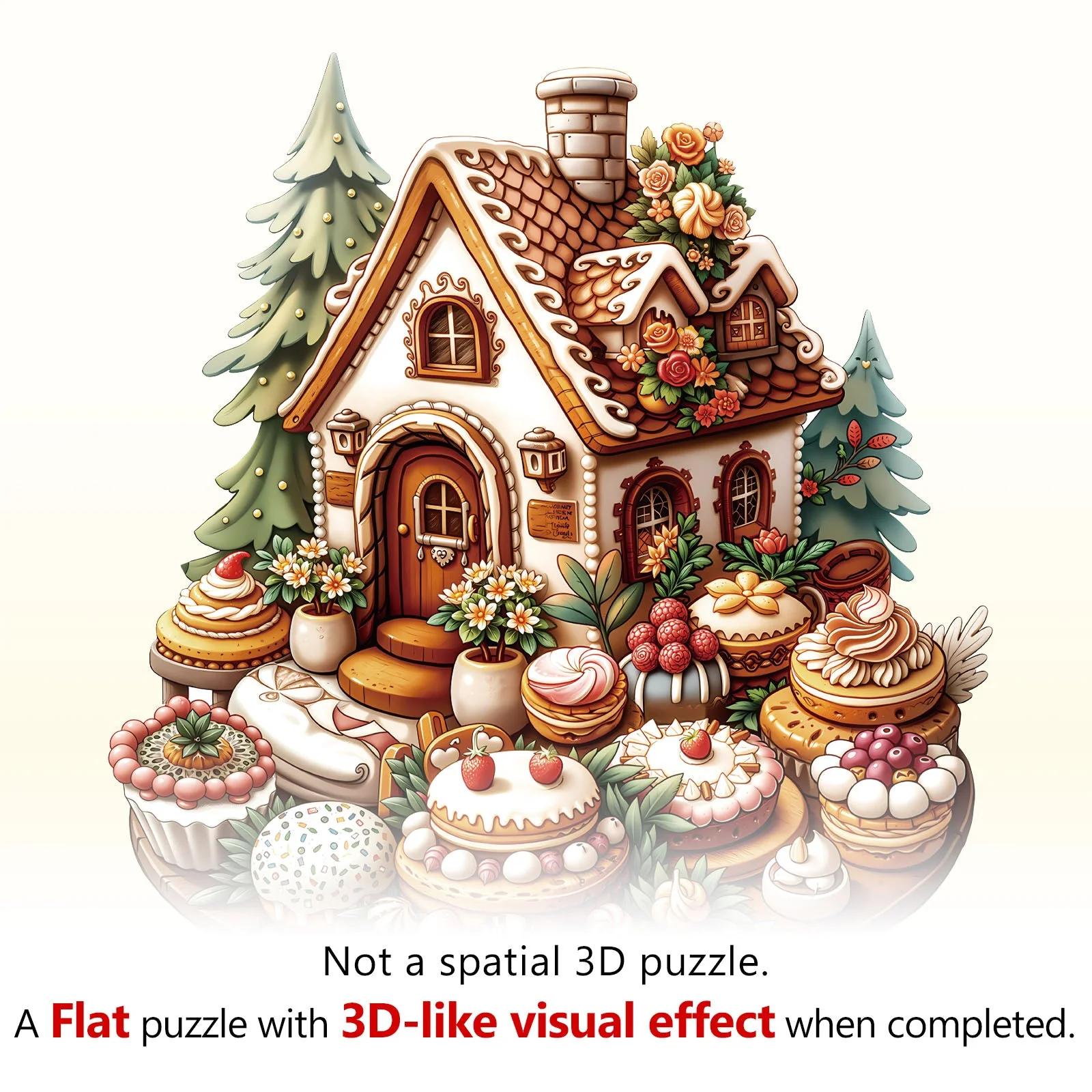 sweet house Wooden Jigsaw Puzzle - Image 3