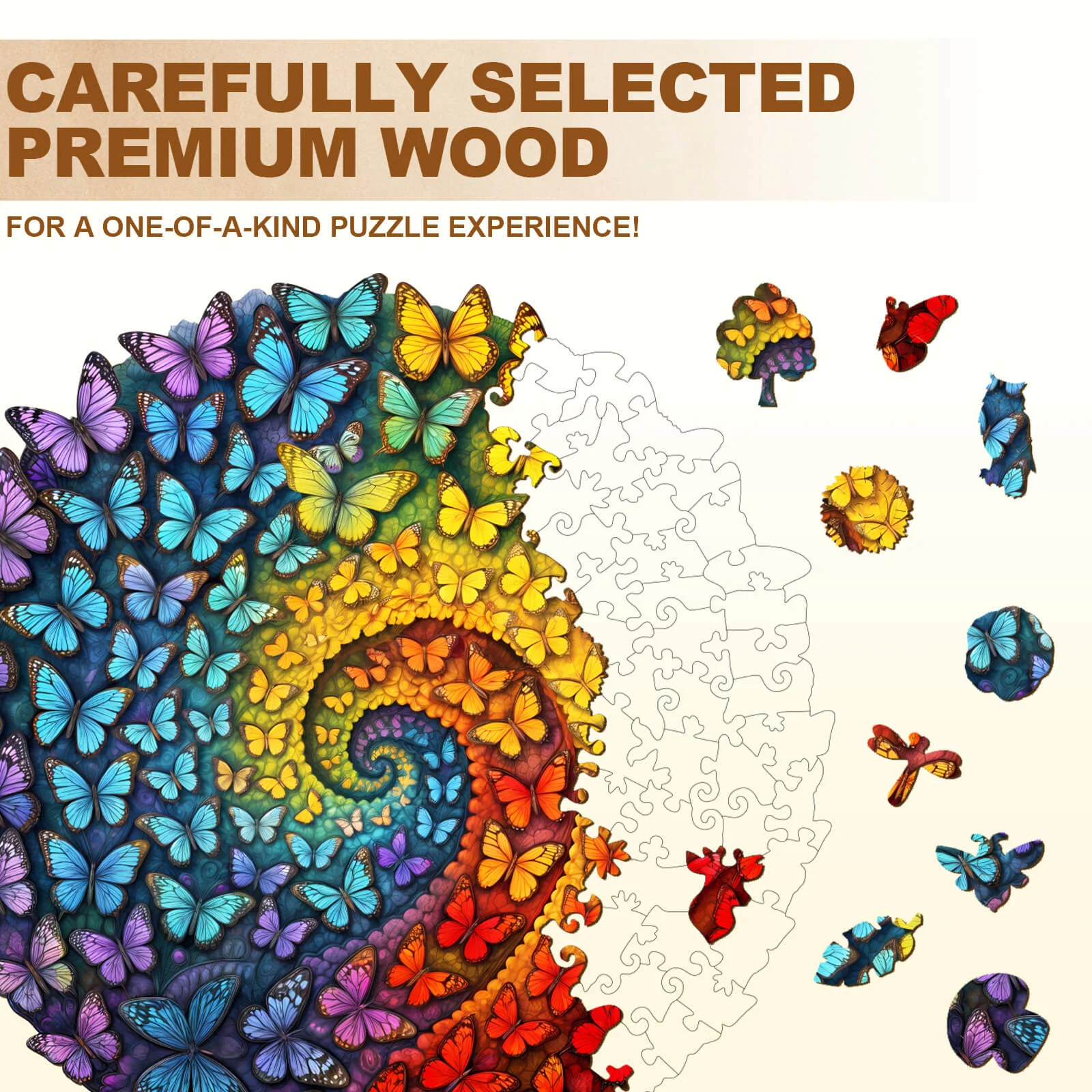Swirl Butterfly Wooden Jigsaw Puzzle - Image 2