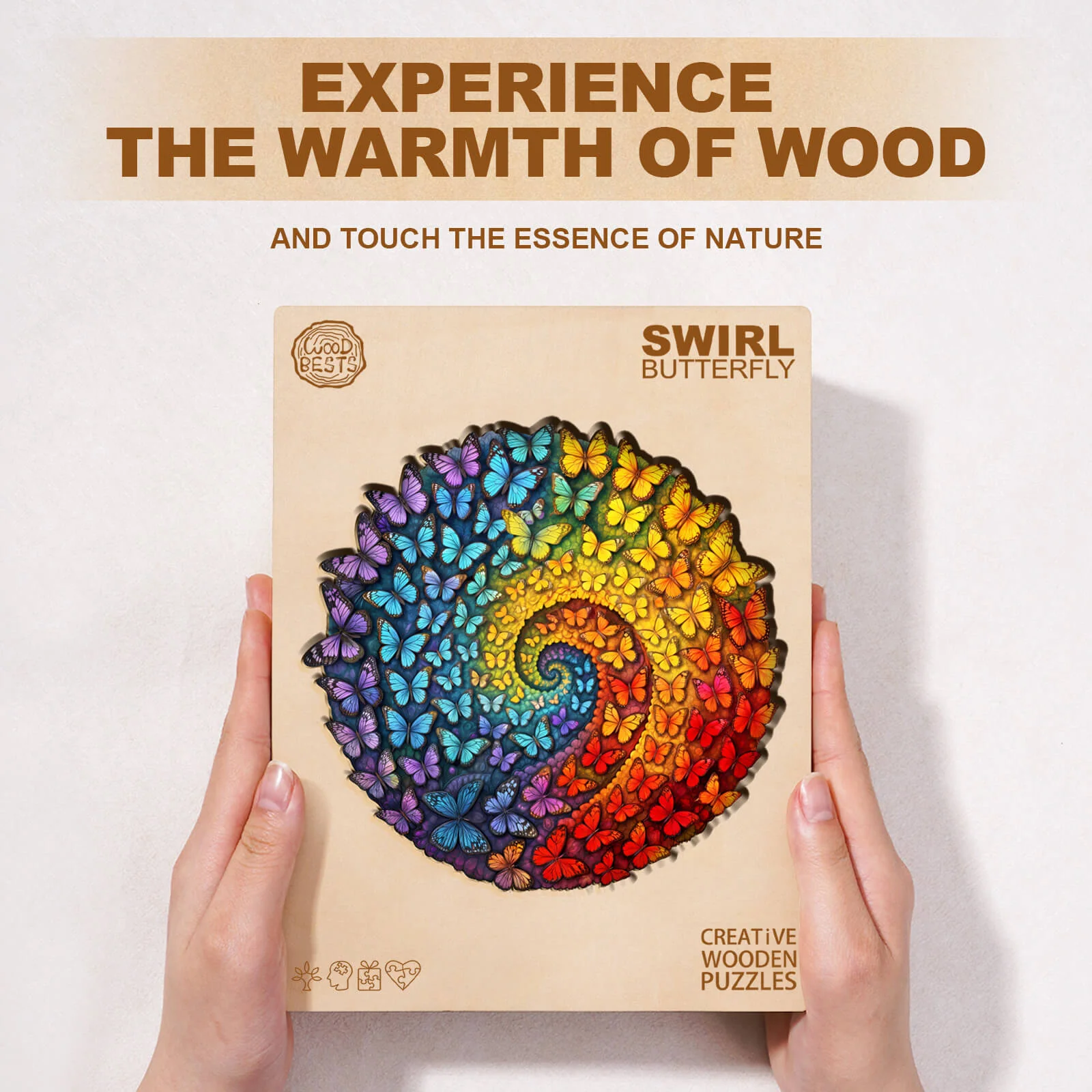 Swirl Butterfly Wooden Jigsaw Puzzle - Image 4