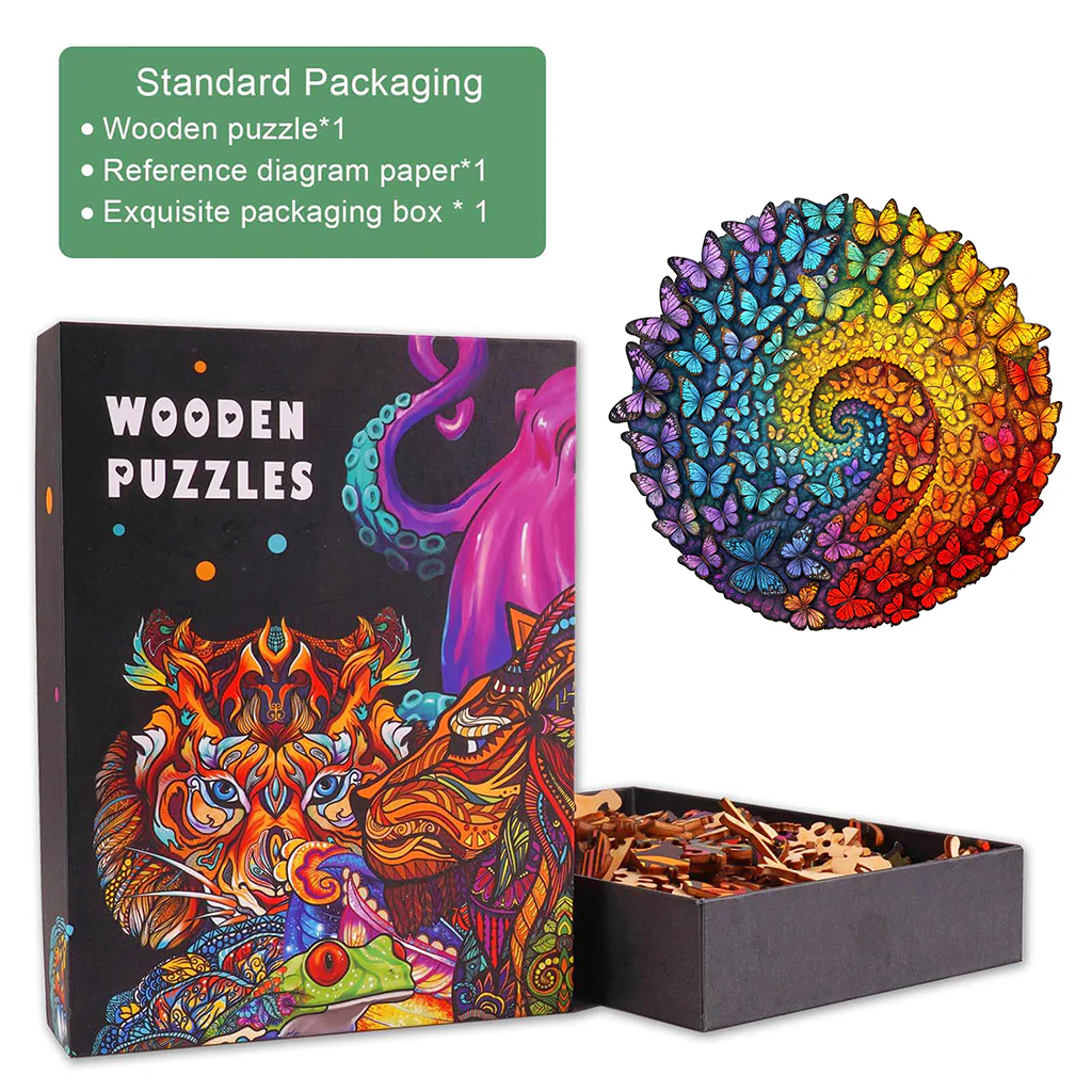 Swirl Butterfly Wooden Jigsaw Puzzle - Image 5