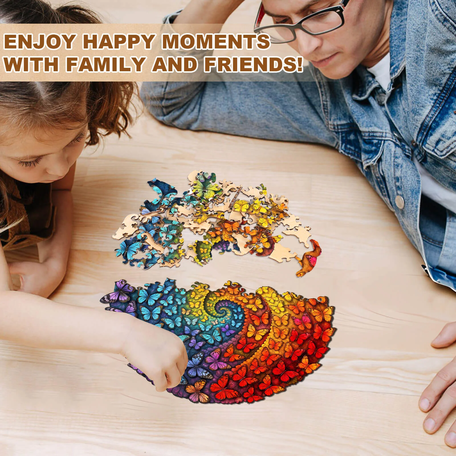Swirl Butterfly Wooden Jigsaw Puzzle - Image 8