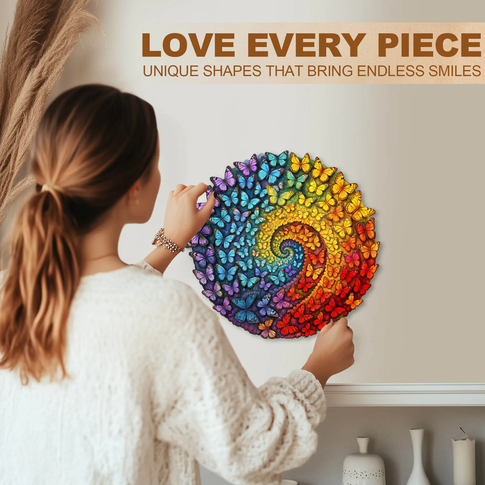 Swirl Butterfly Wooden Jigsaw Puzzle - Image 9