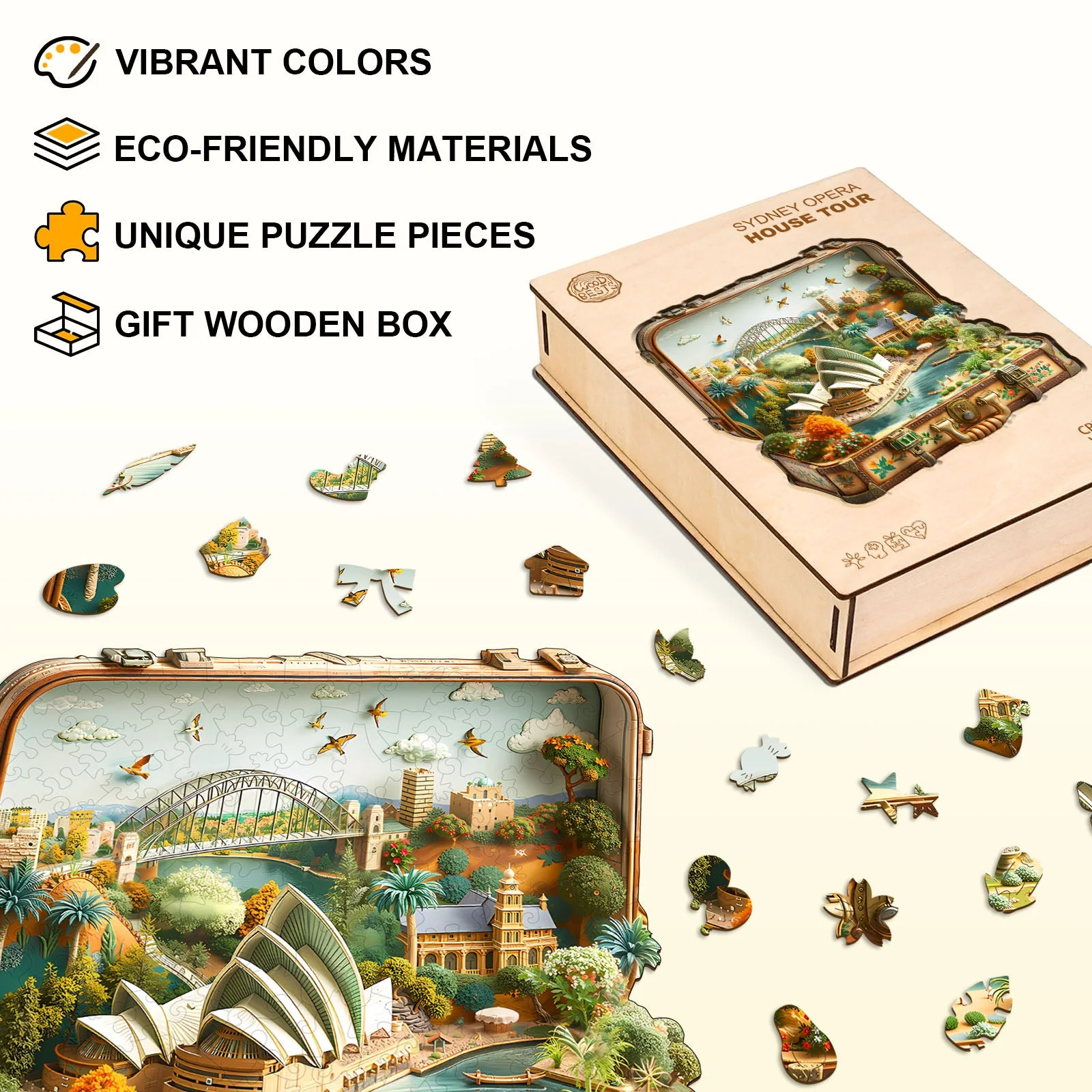 Sydney Opera House Tour Wooden Jigsaw Puzzle - Image 4