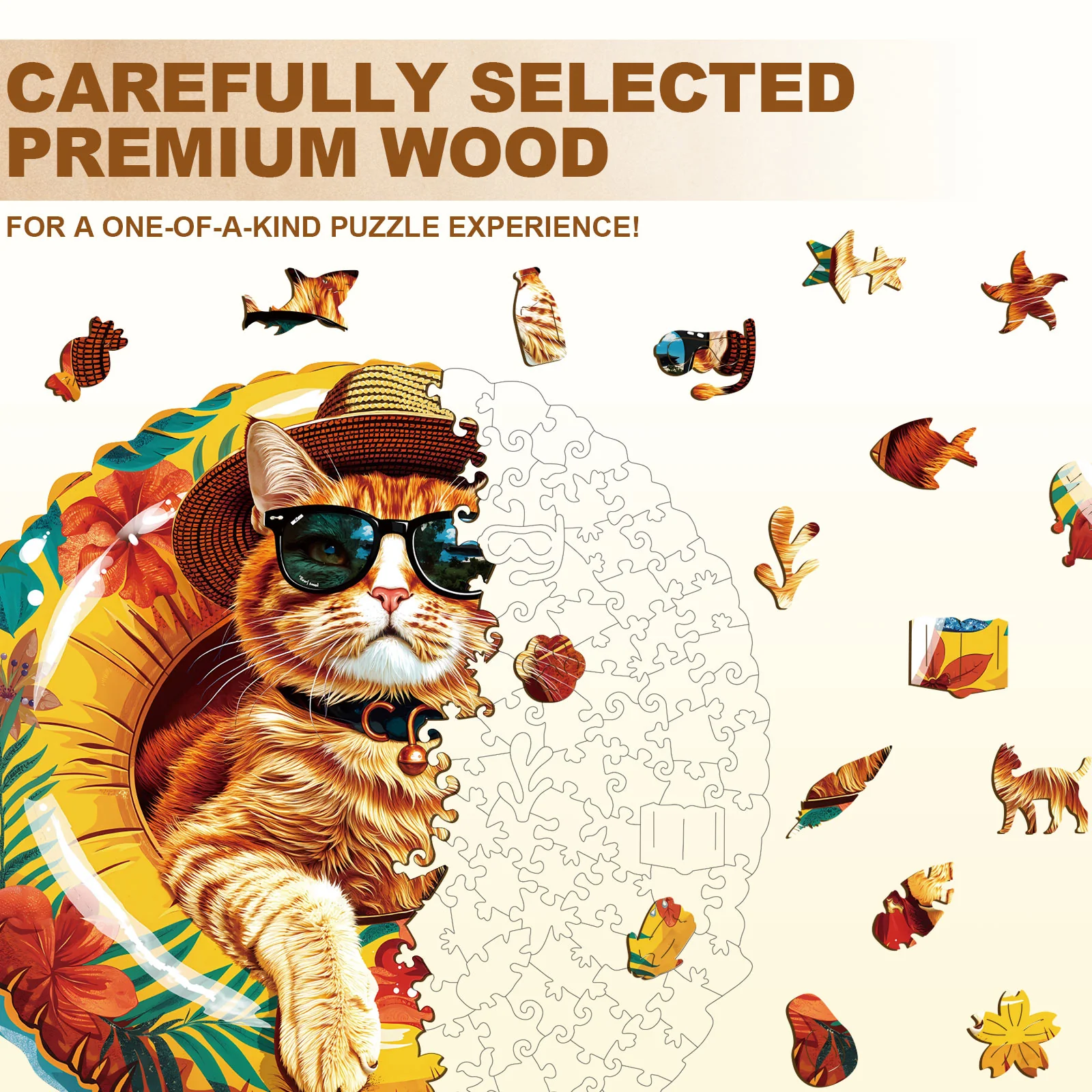 The Cat Off Duty Wooden Jigsaw Puzzle - Image 2