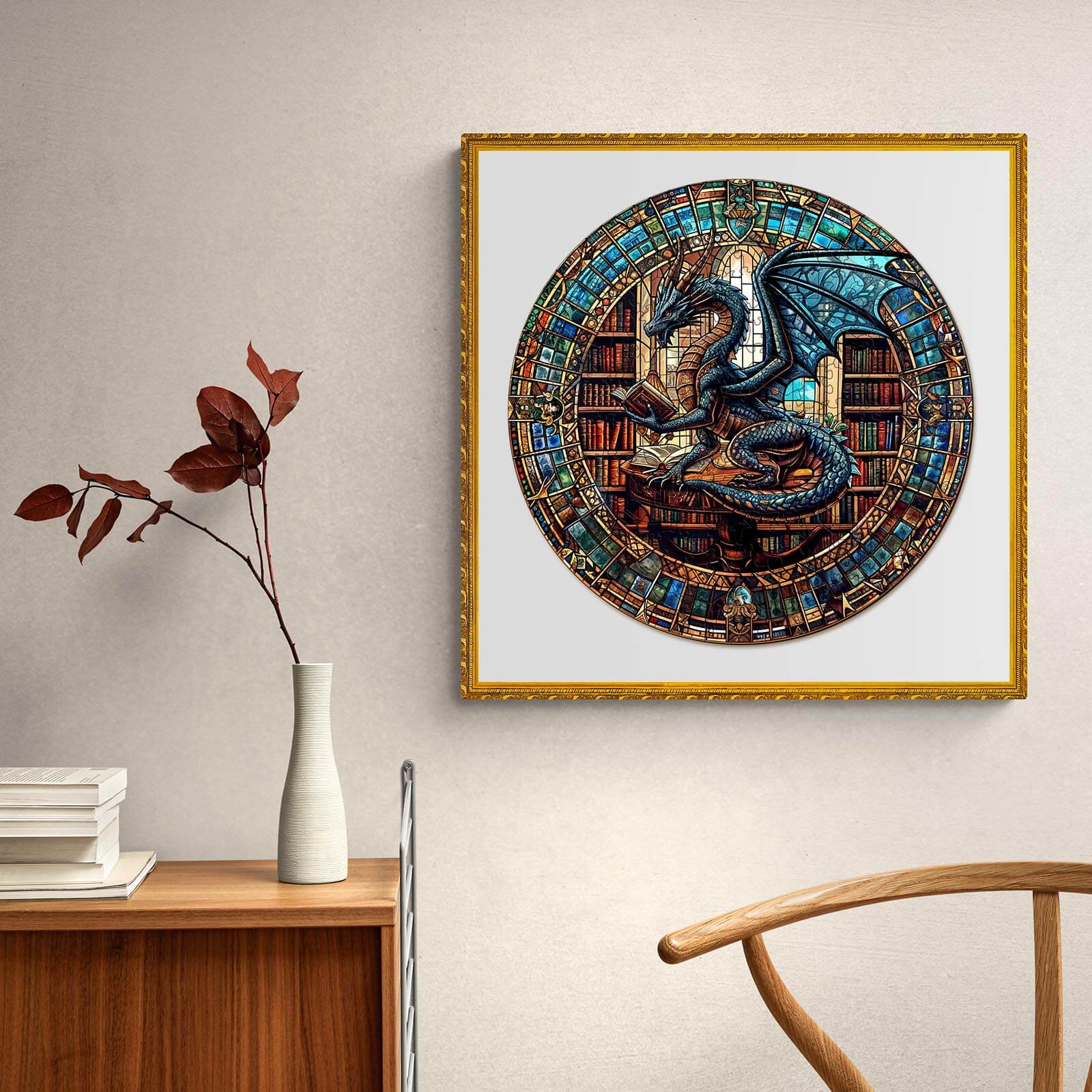 The Dragon's Library Wooden Jigsaw Puzzle - Image 10