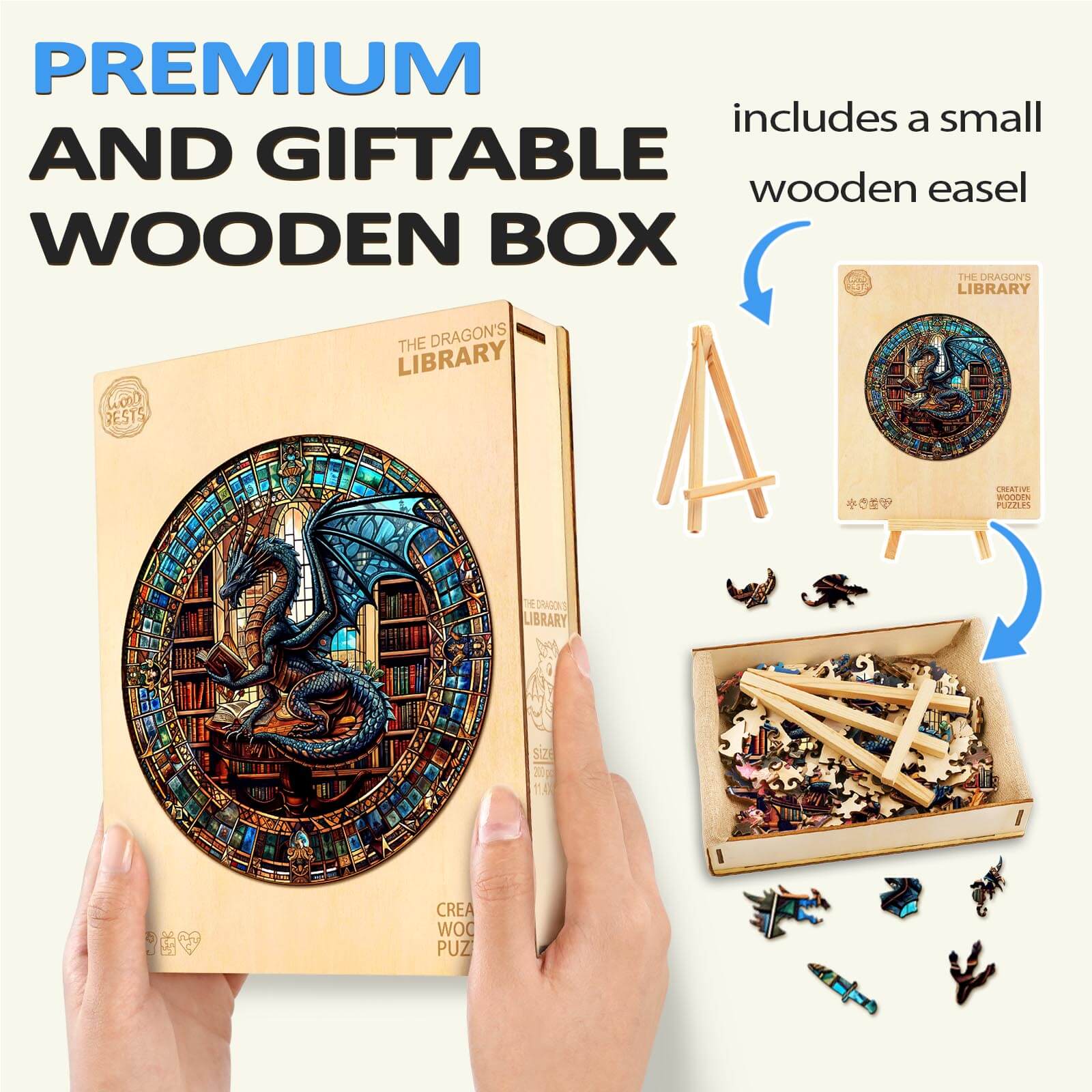 The Dragon's Library Wooden Jigsaw Puzzle - Image 7