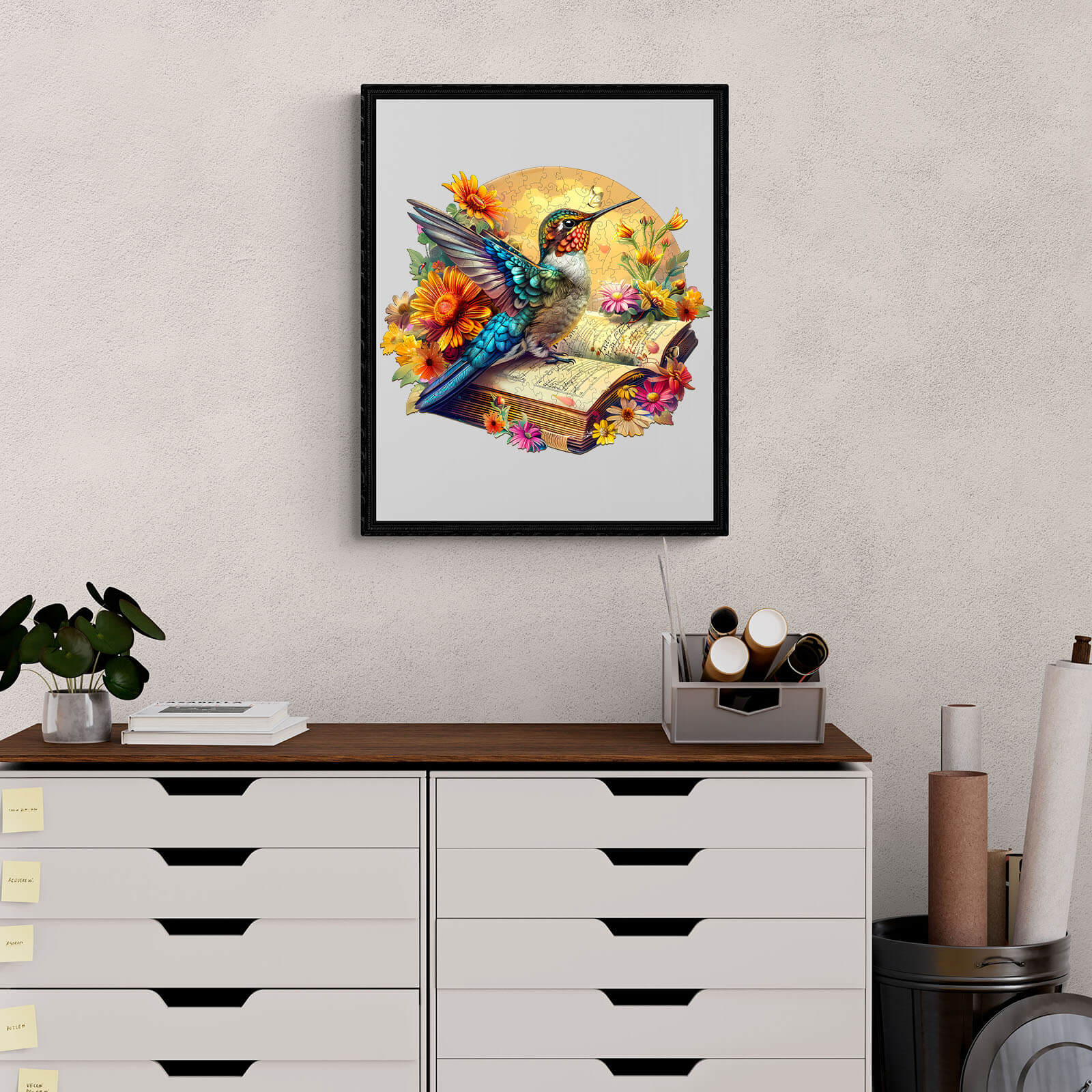 The Hummingbird on book Wooden Jigsaw Puzzle - Image 10