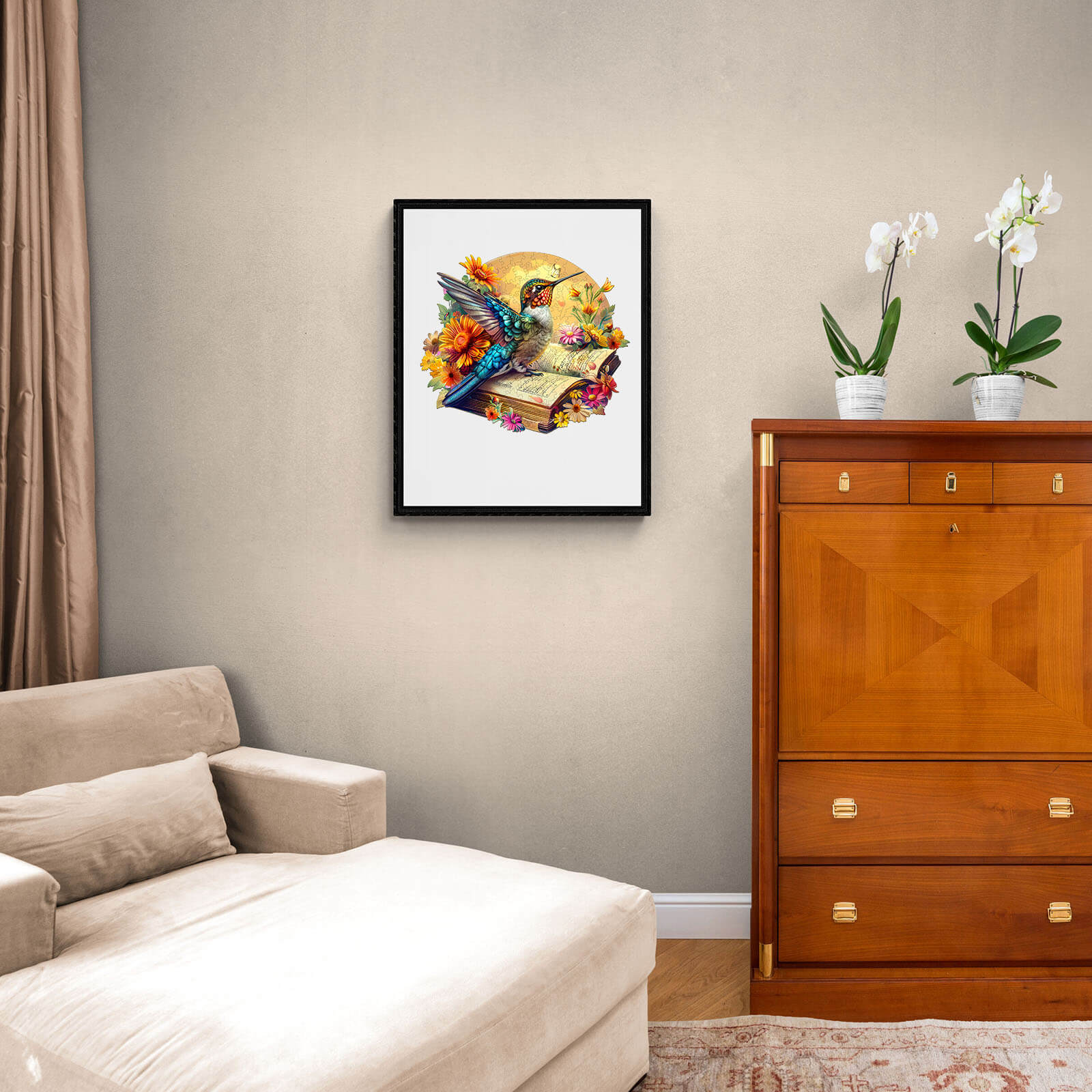 The Hummingbird on book Wooden Jigsaw Puzzle - Image 8