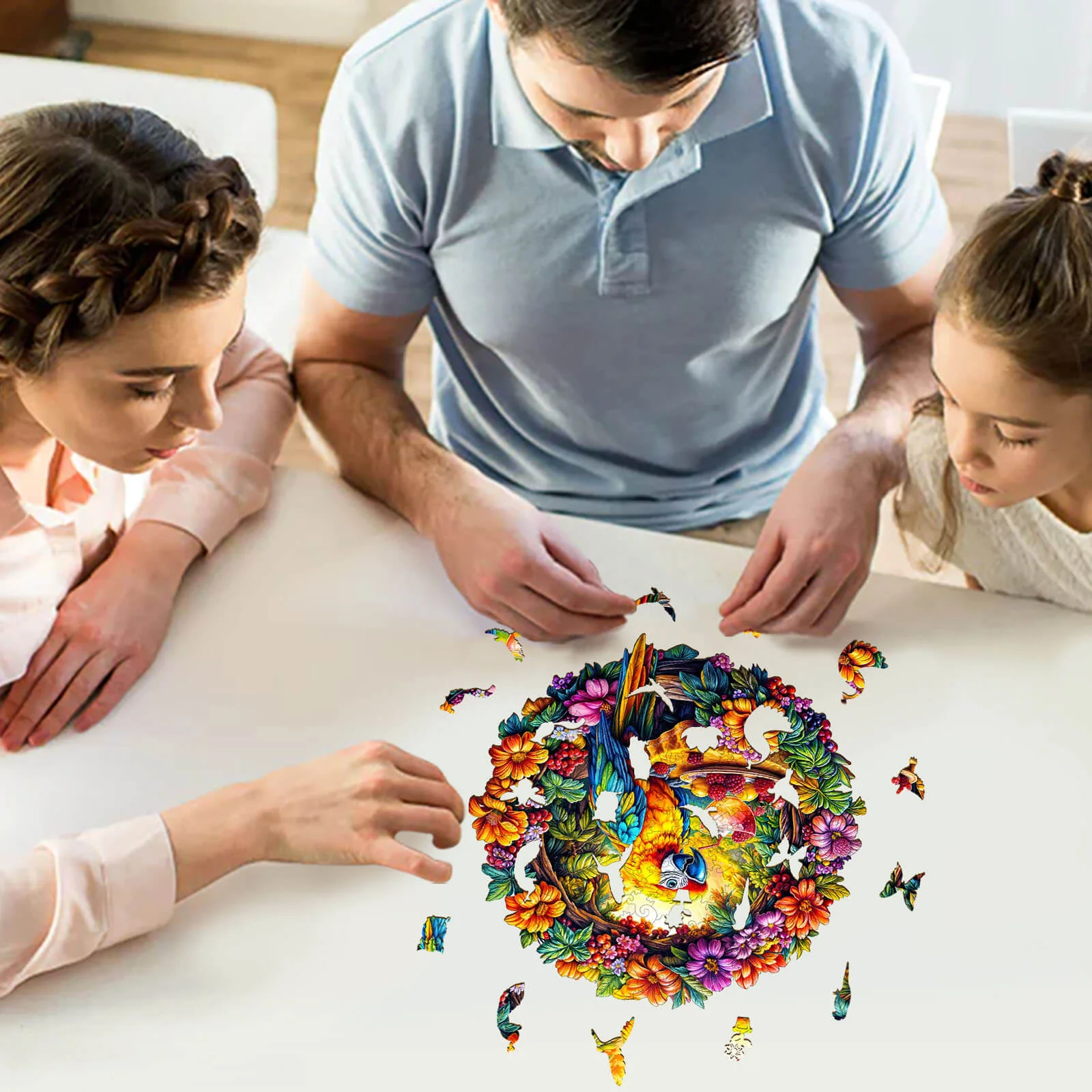 The parrot's tea-1 Wooden Jigsaw Puzzle - Image 6