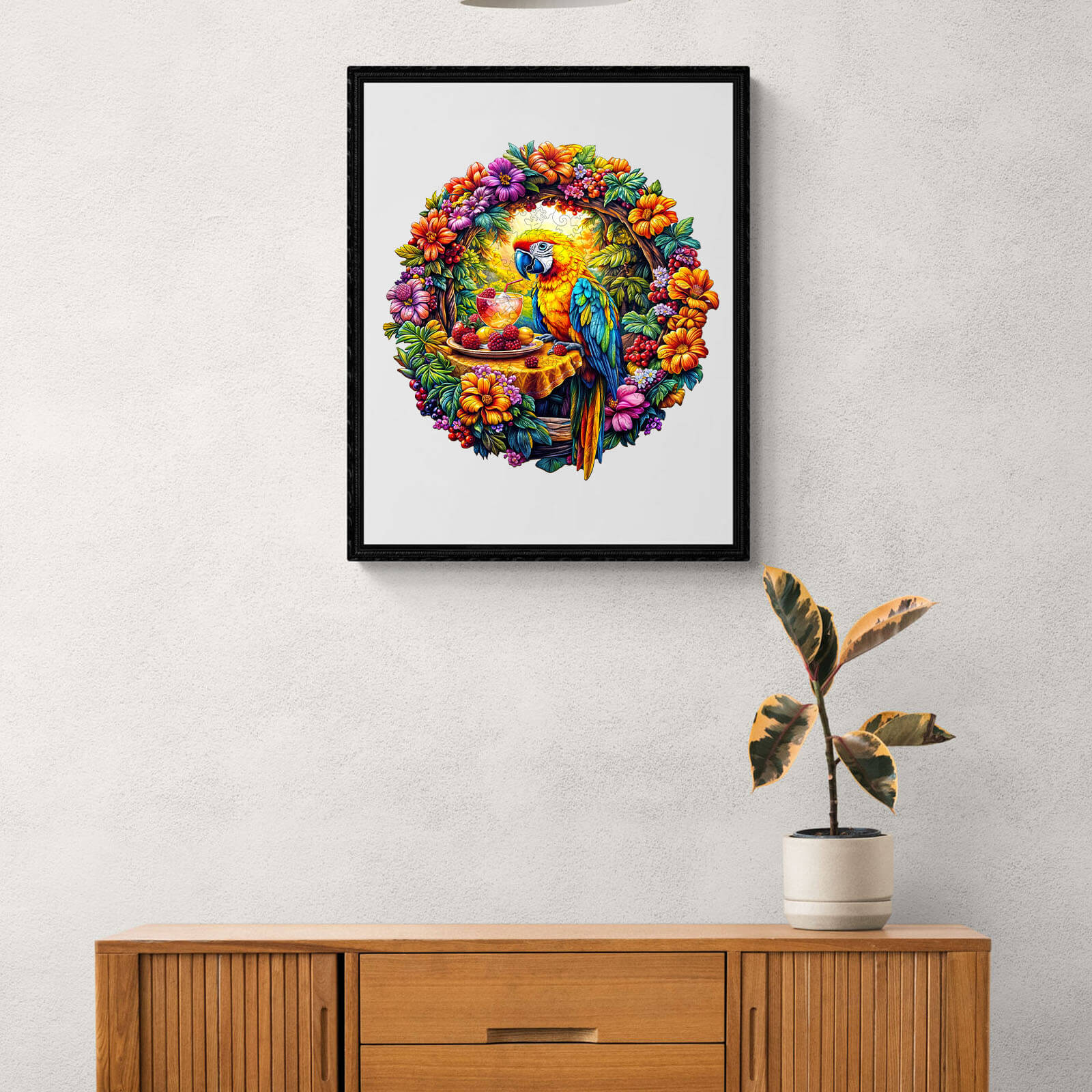 The parrot's tea-1 Wooden Jigsaw Puzzle - Image 9