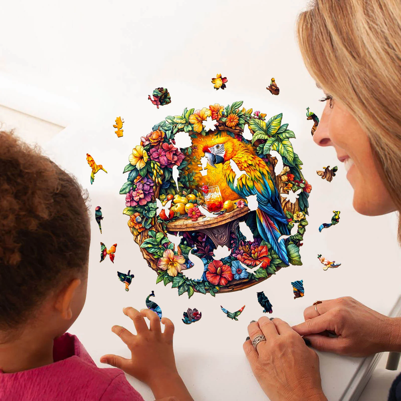 The parrot's tea-2 Wooden Jigsaw Puzzle - Image 7