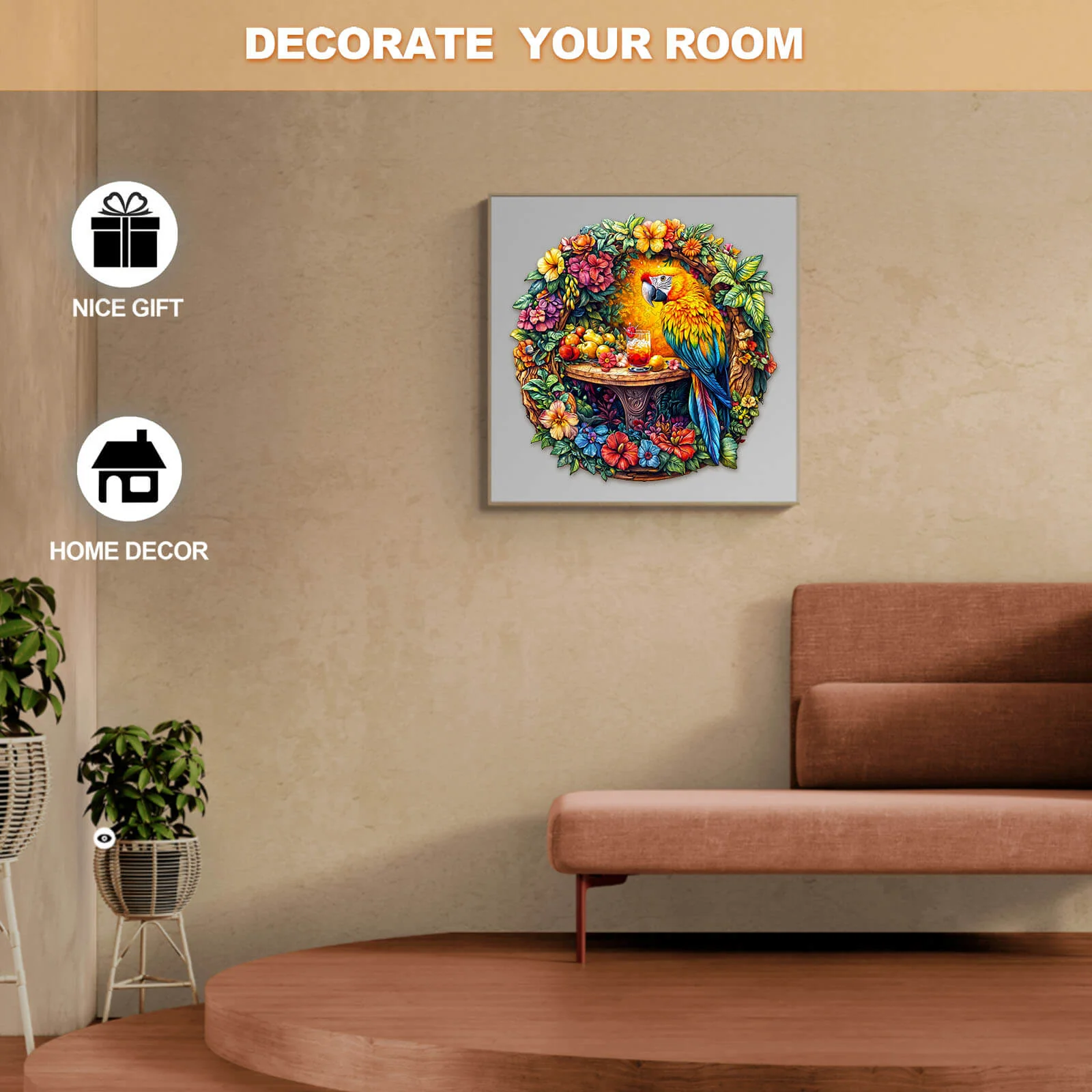 The parrot's tea-2 Wooden Jigsaw Puzzle - Image 8