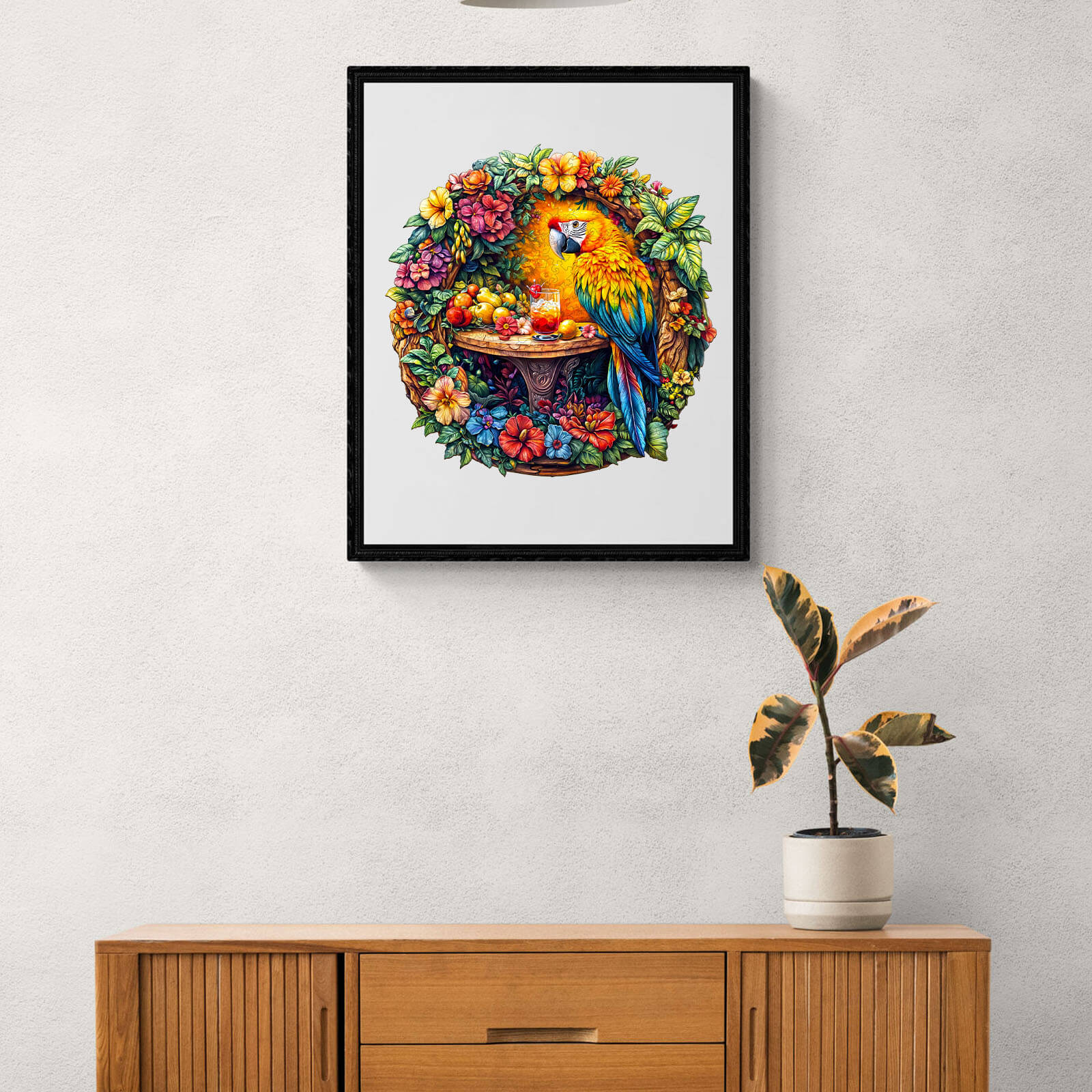 The parrot's tea-2 Wooden Jigsaw Puzzle - Image 9