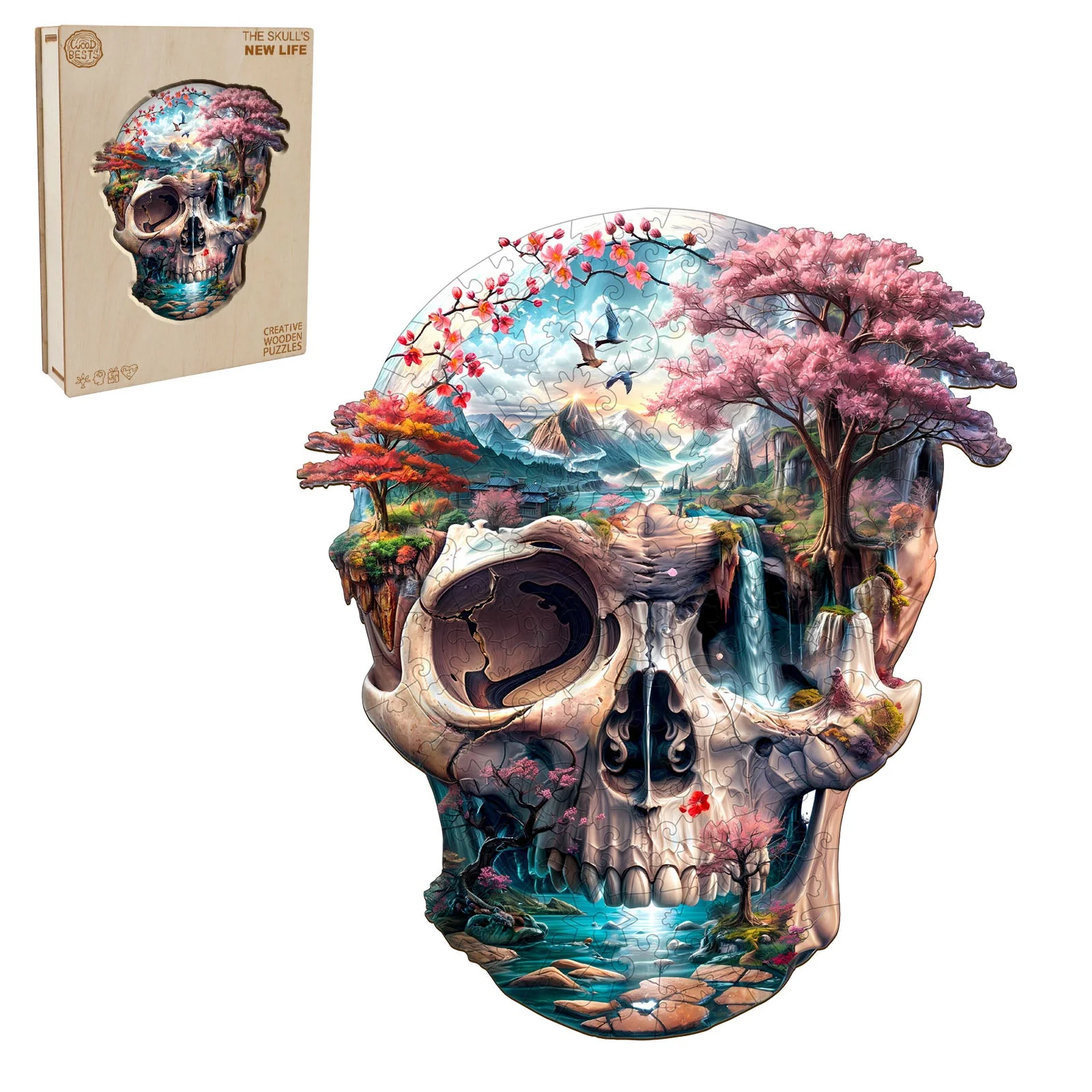 The skull's new life Wooden Jigsaw Puzzle - Image 3