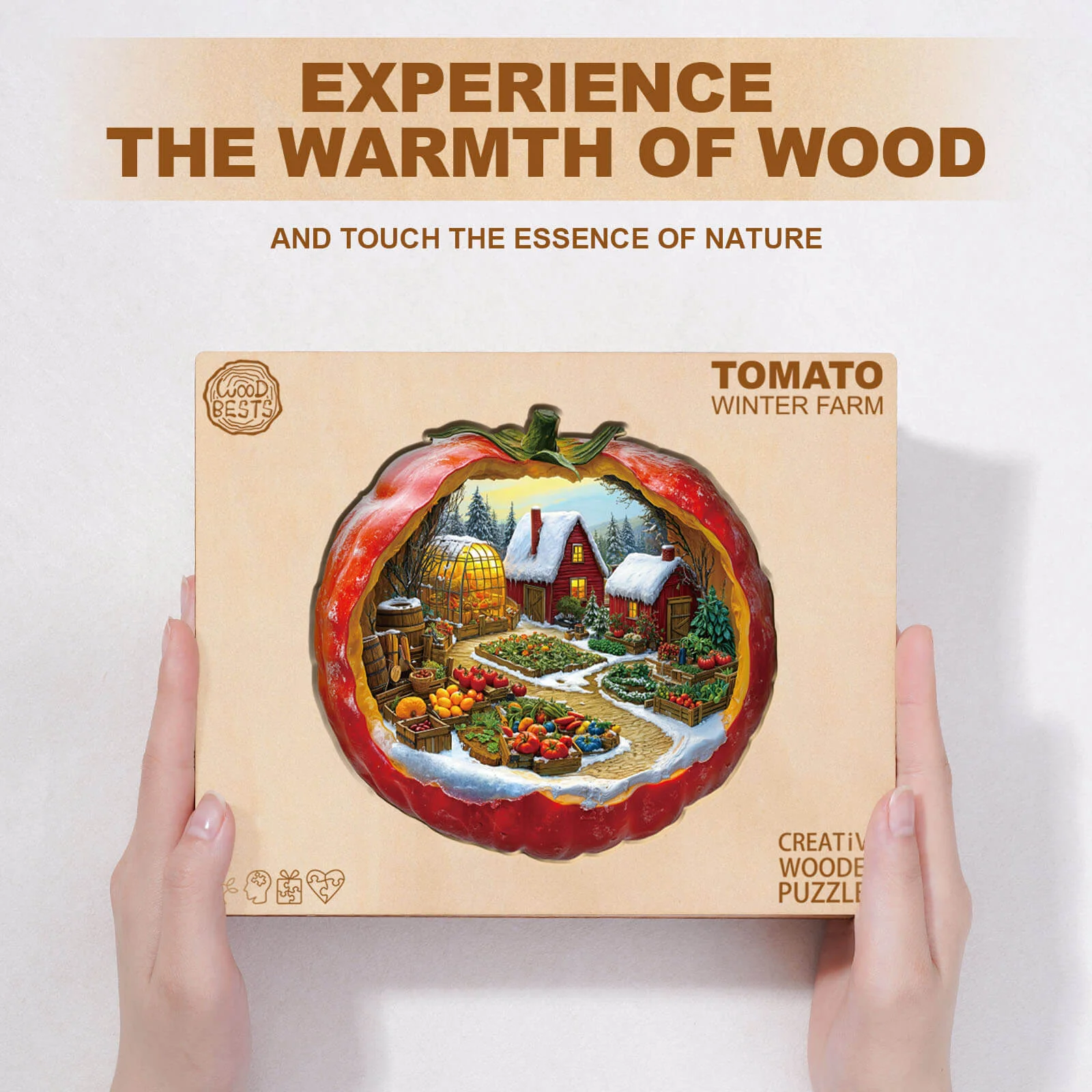 Tomato Winter Farm Wooden Jigsaw Puzzle - Image 4