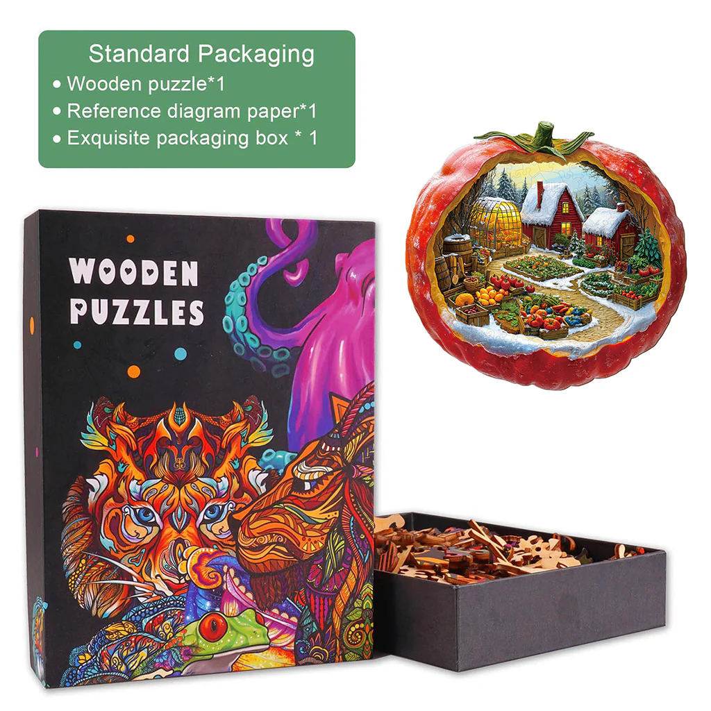 Tomato Winter Farm Wooden Jigsaw Puzzle - Image 6
