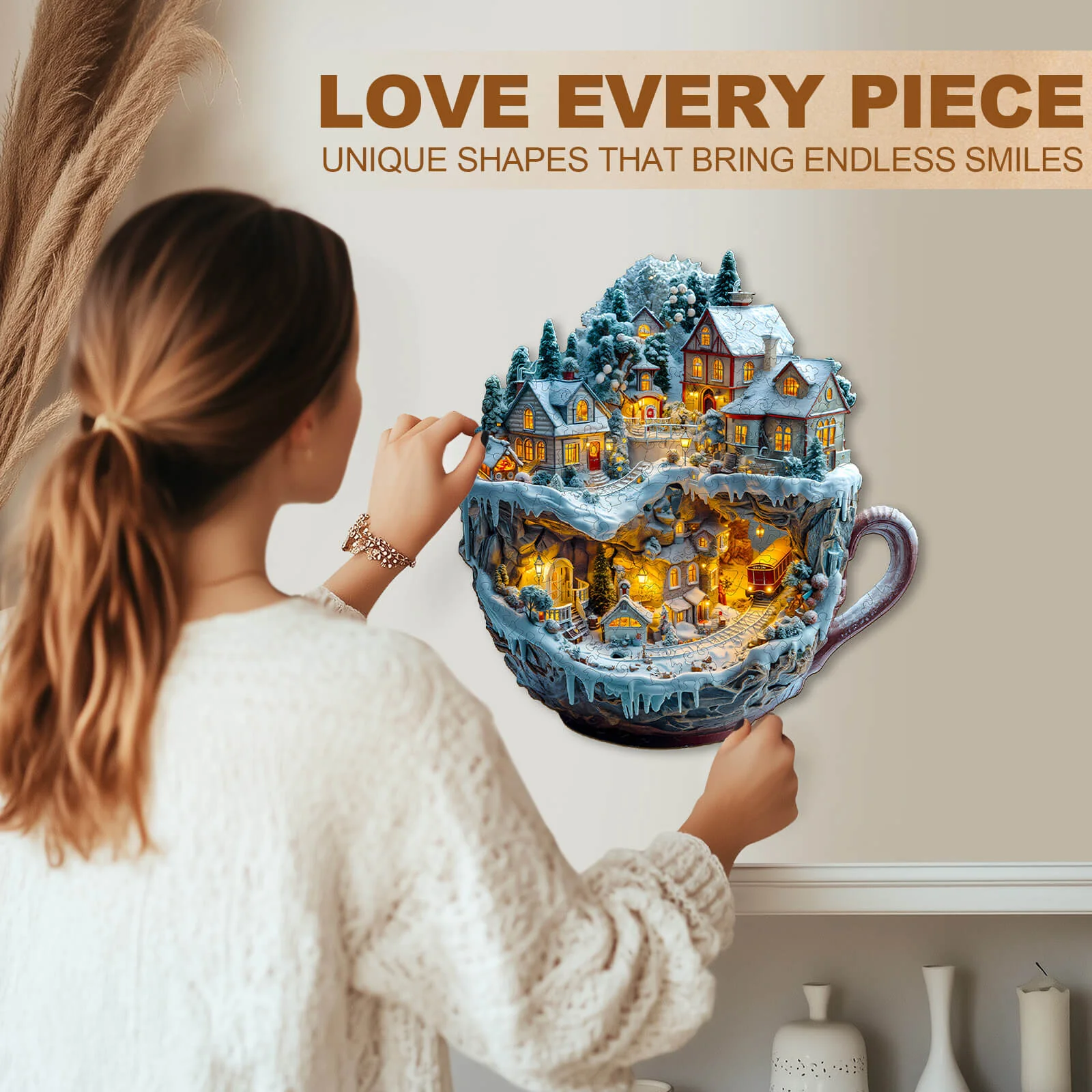 Train and Village Wooden Jigsaw Puzzle - Image 11