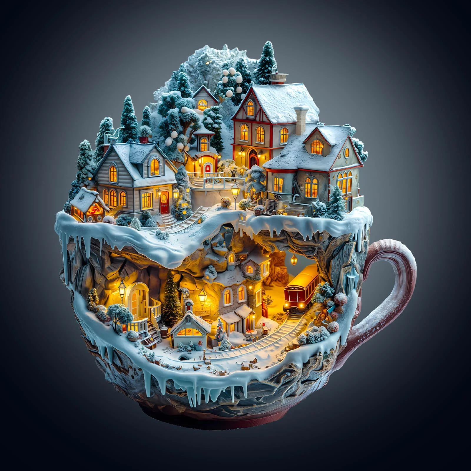 Train and Village Wooden Jigsaw Puzzle - Image 2