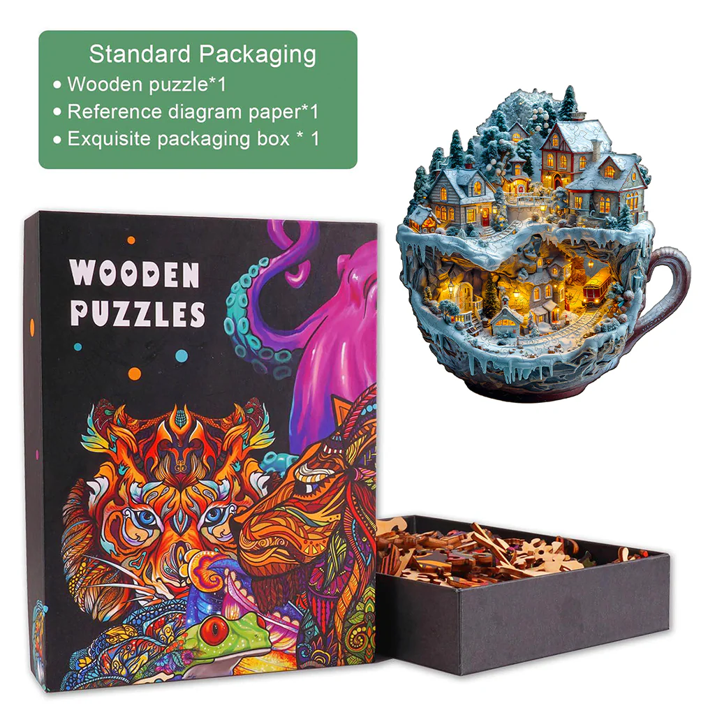 Train and Village Wooden Jigsaw Puzzle - Image 6