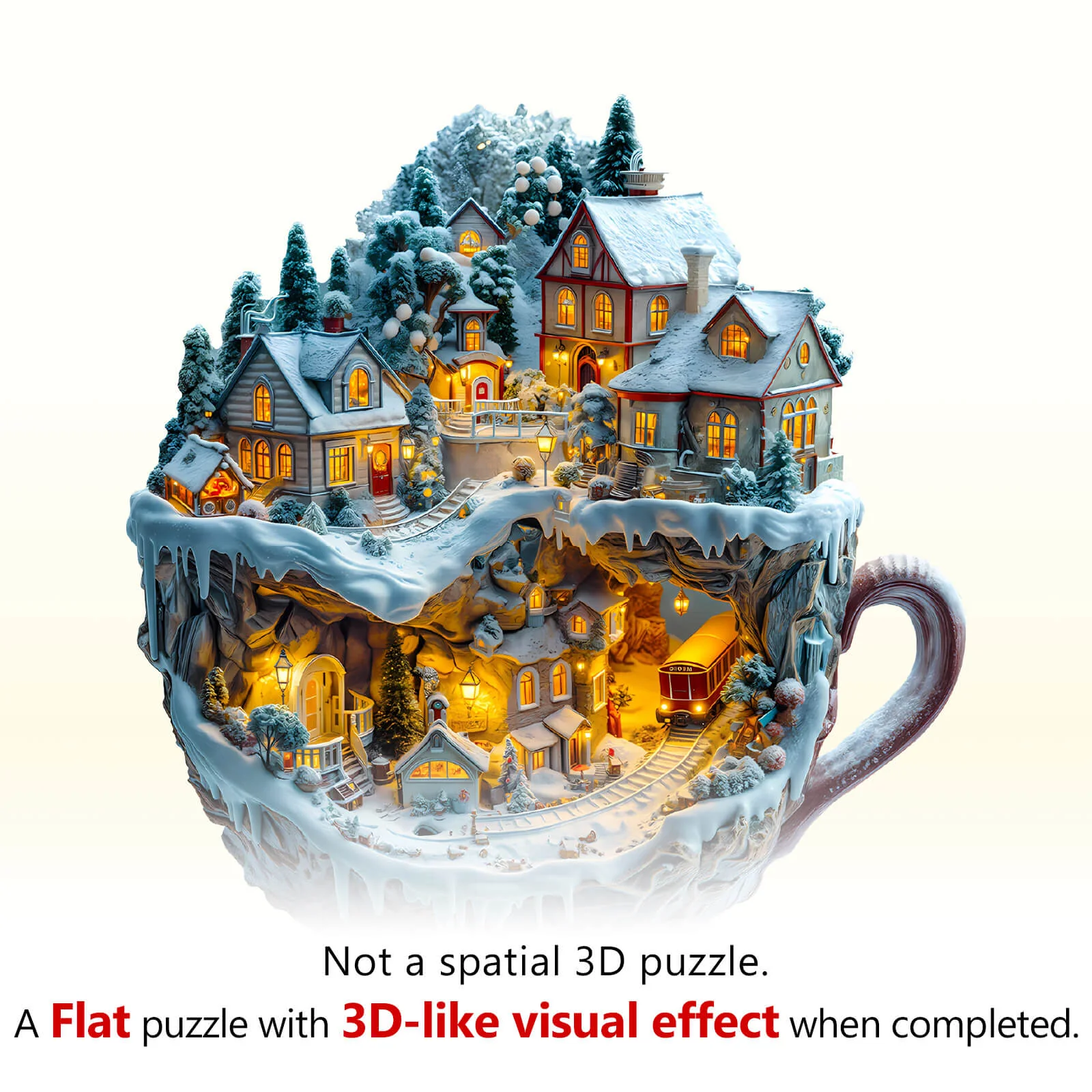 Train and Village Wooden Jigsaw Puzzle - Image 8