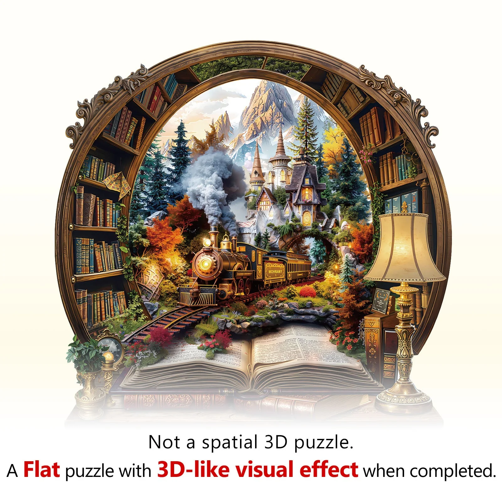 Train within the Book Wooden Jigsaw Puzzle - Image 3