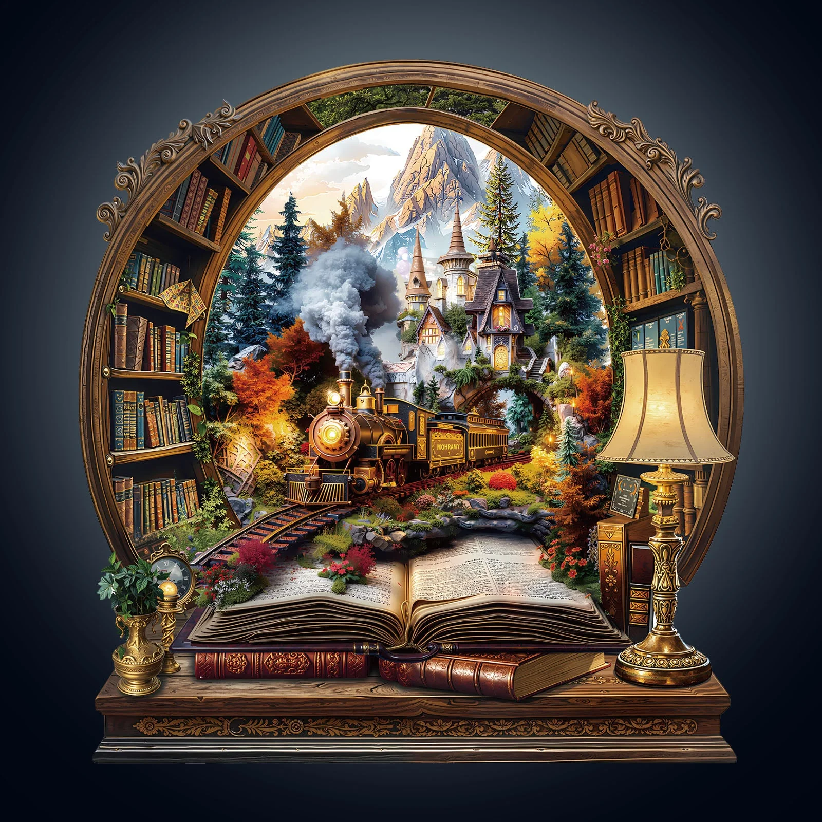 Train within the Book Wooden Jigsaw Puzzle - Image 4