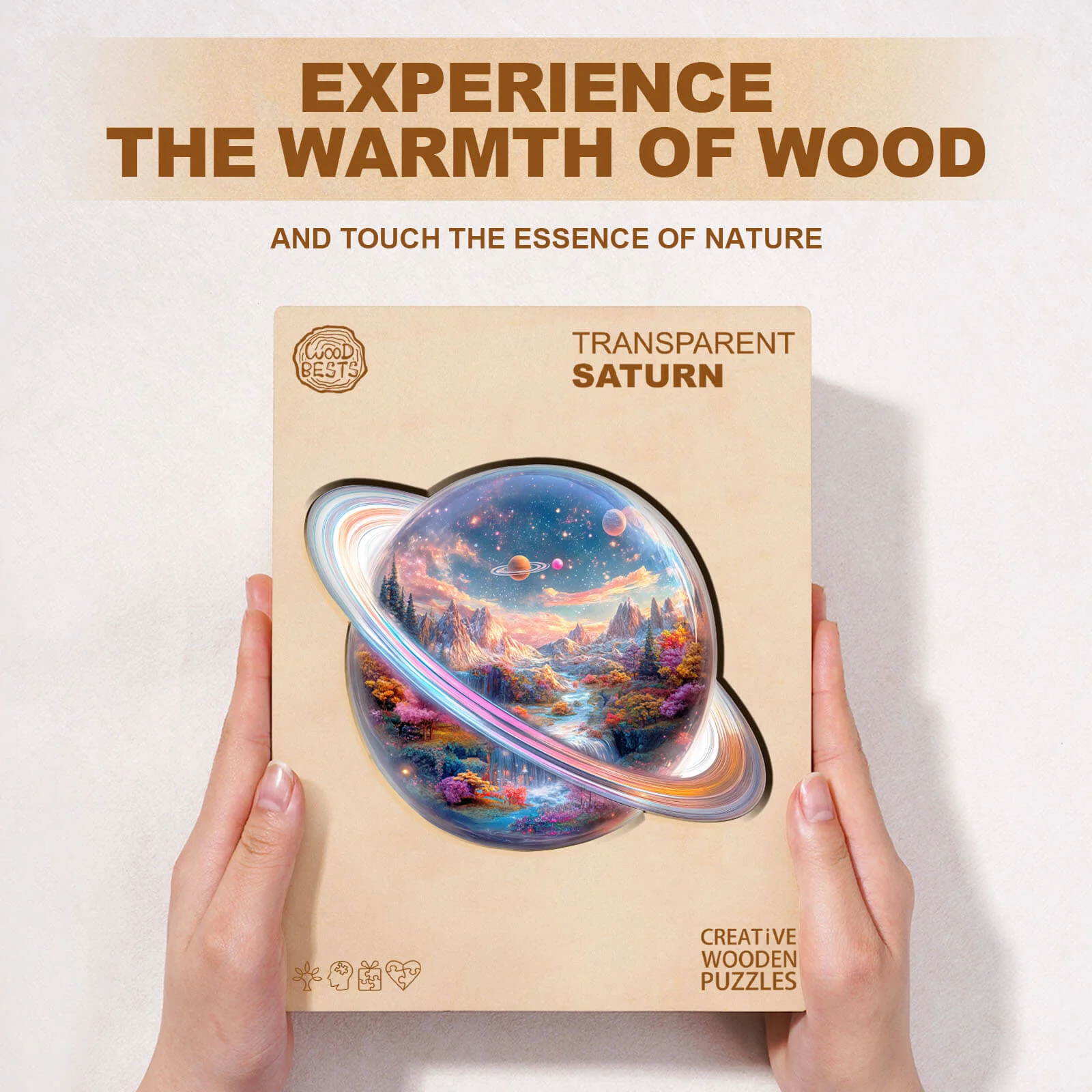 Transparent Saturn Wooden Jigsaw Puzzle - Image 3