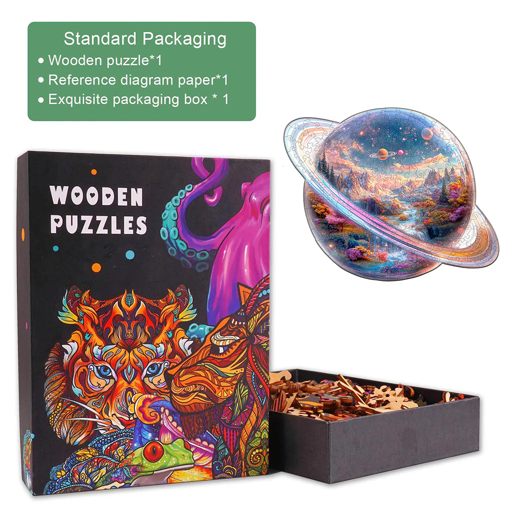 Transparent Saturn Wooden Jigsaw Puzzle - Image 5