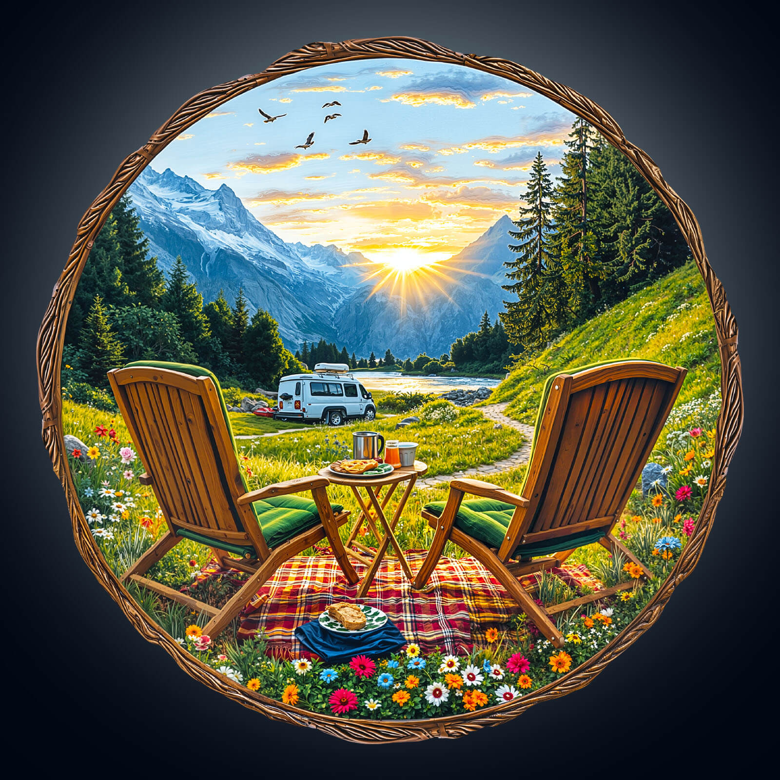 Travel in the mountains Wooden Jigsaw Puzzle - Image 3