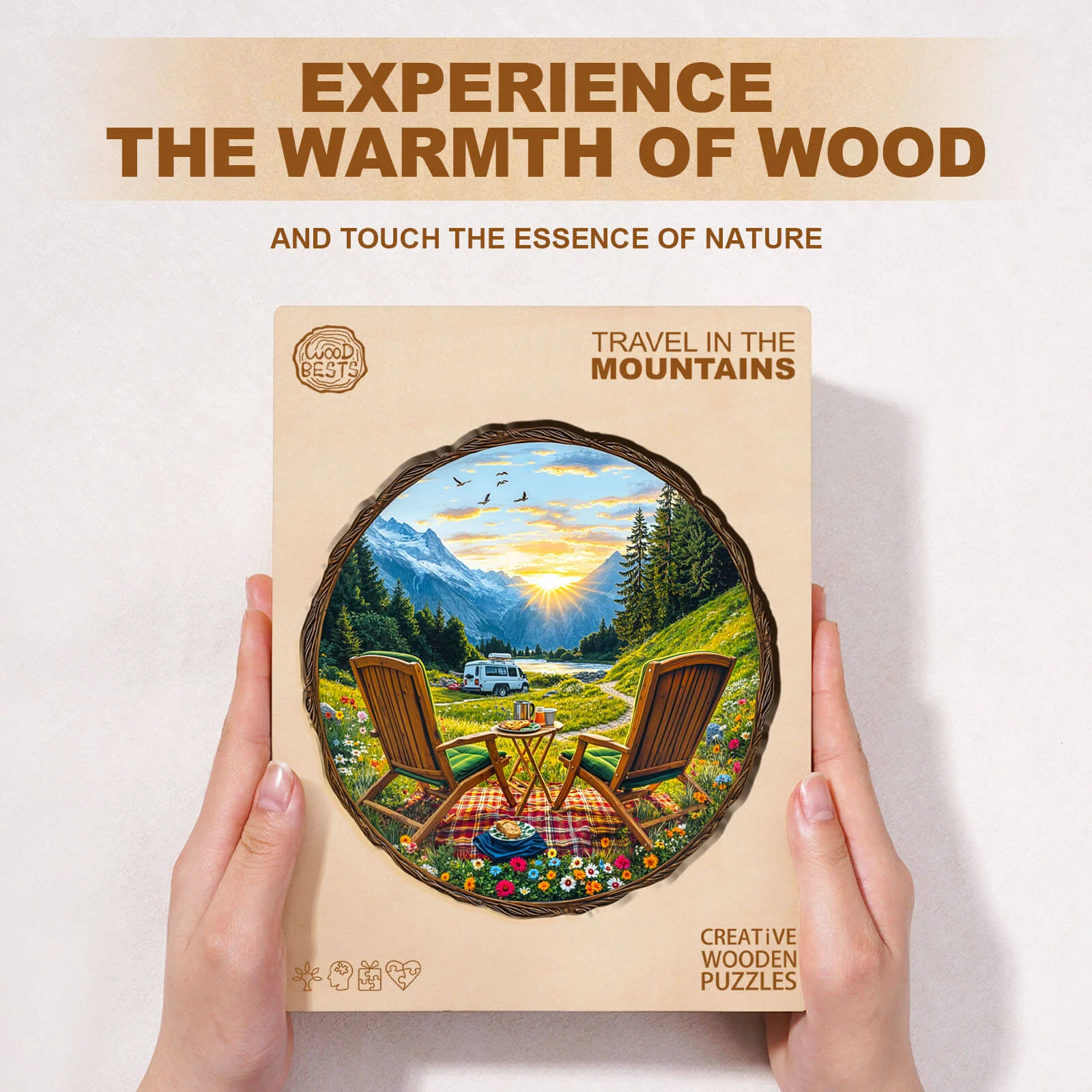 Travel in the mountains Wooden Jigsaw Puzzle - Image 4