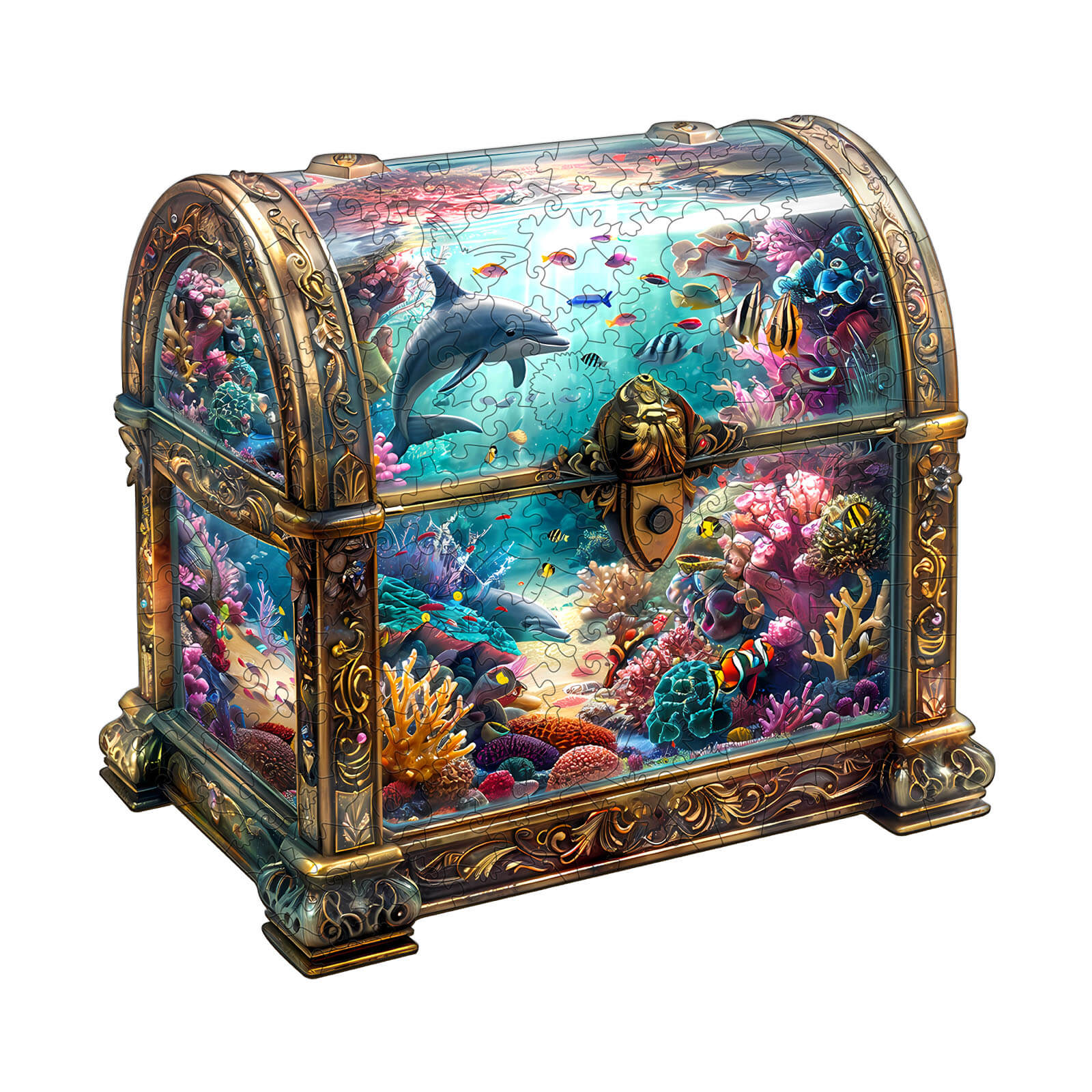 Treasure Chest Ocean-3 Wooden Jigsaw Puzzle - Image 3