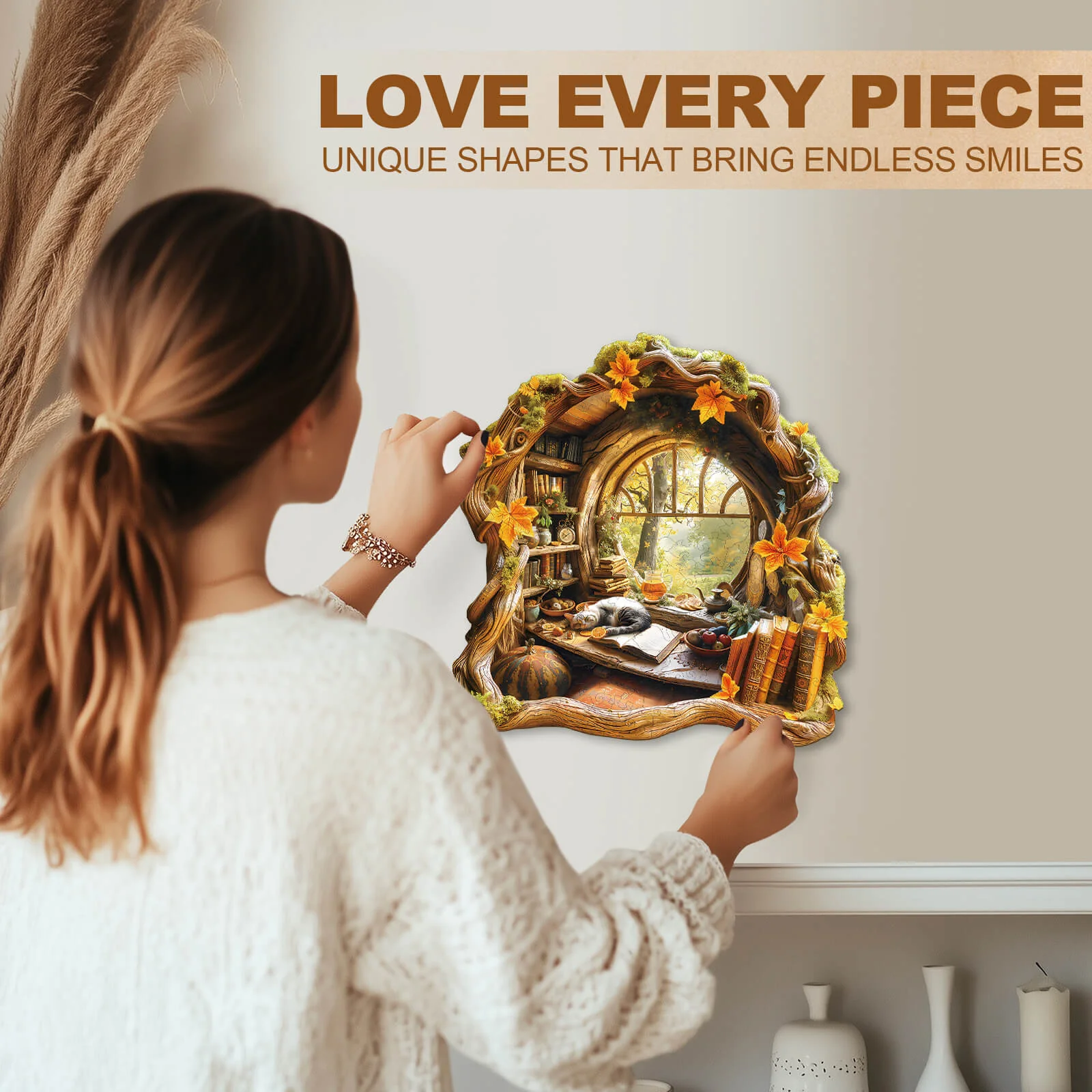 Tree house window view Wooden Jigsaw Puzzle - Image 10