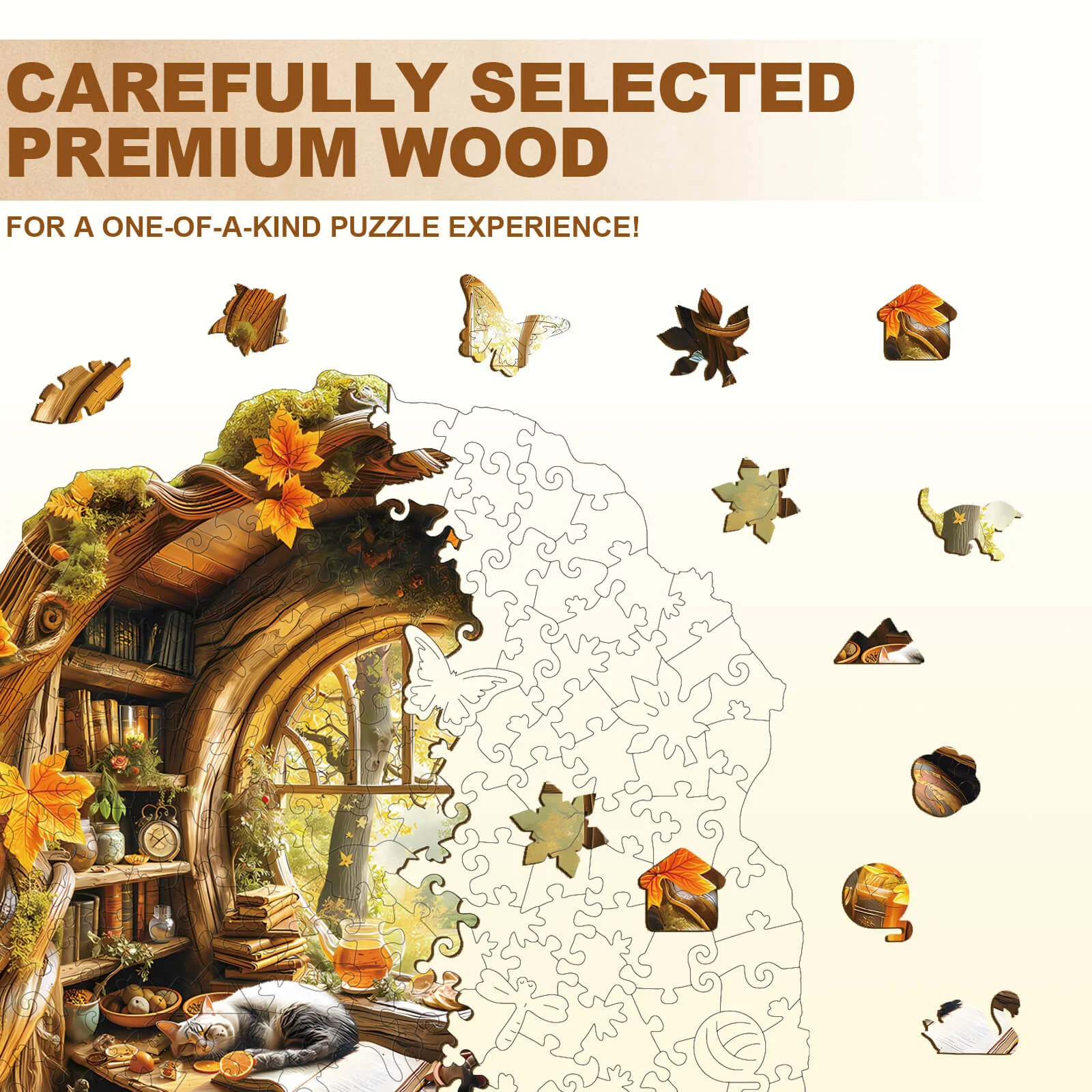 Tree house window view Wooden Jigsaw Puzzle - Image 2
