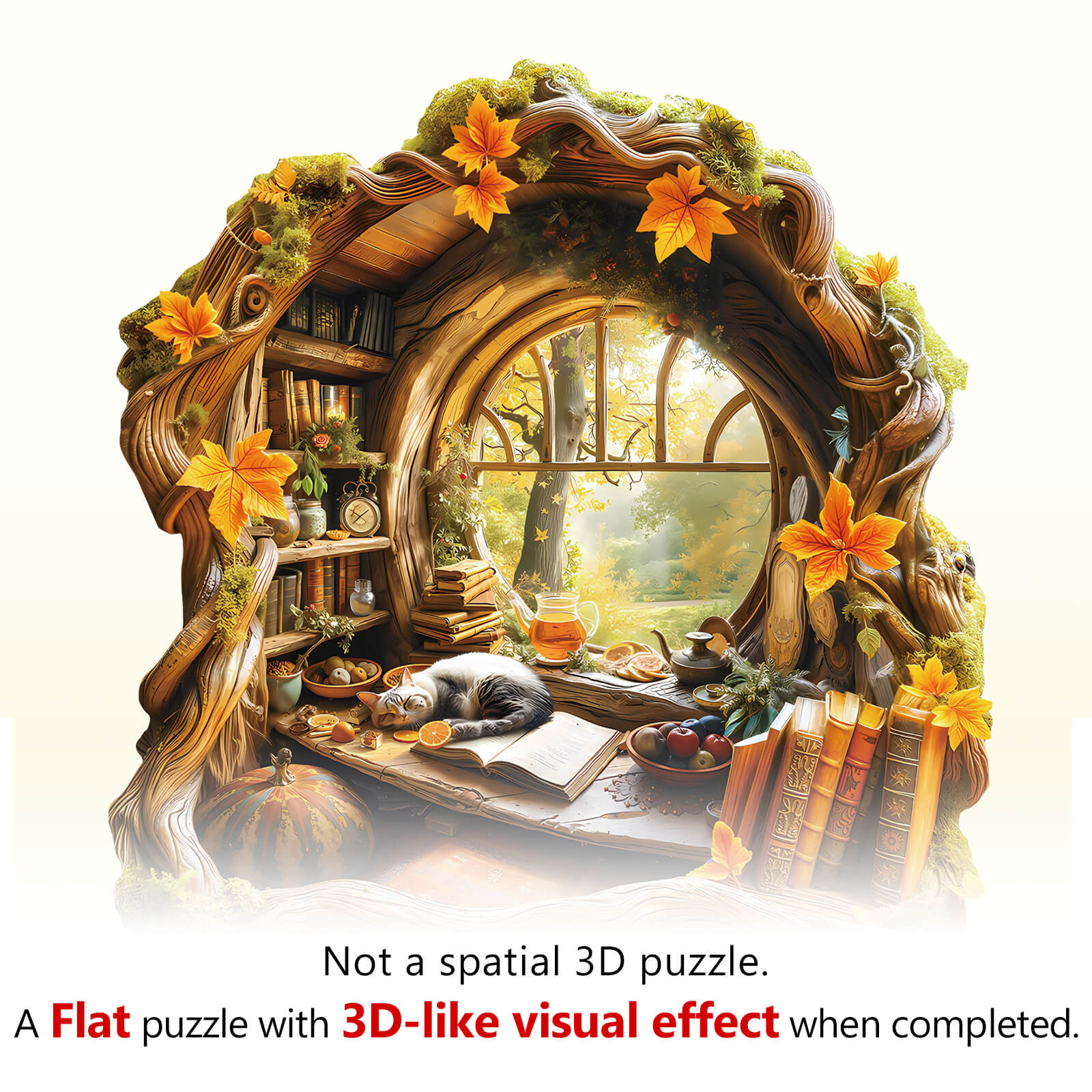 Tree house window view Wooden Jigsaw Puzzle - Image 3