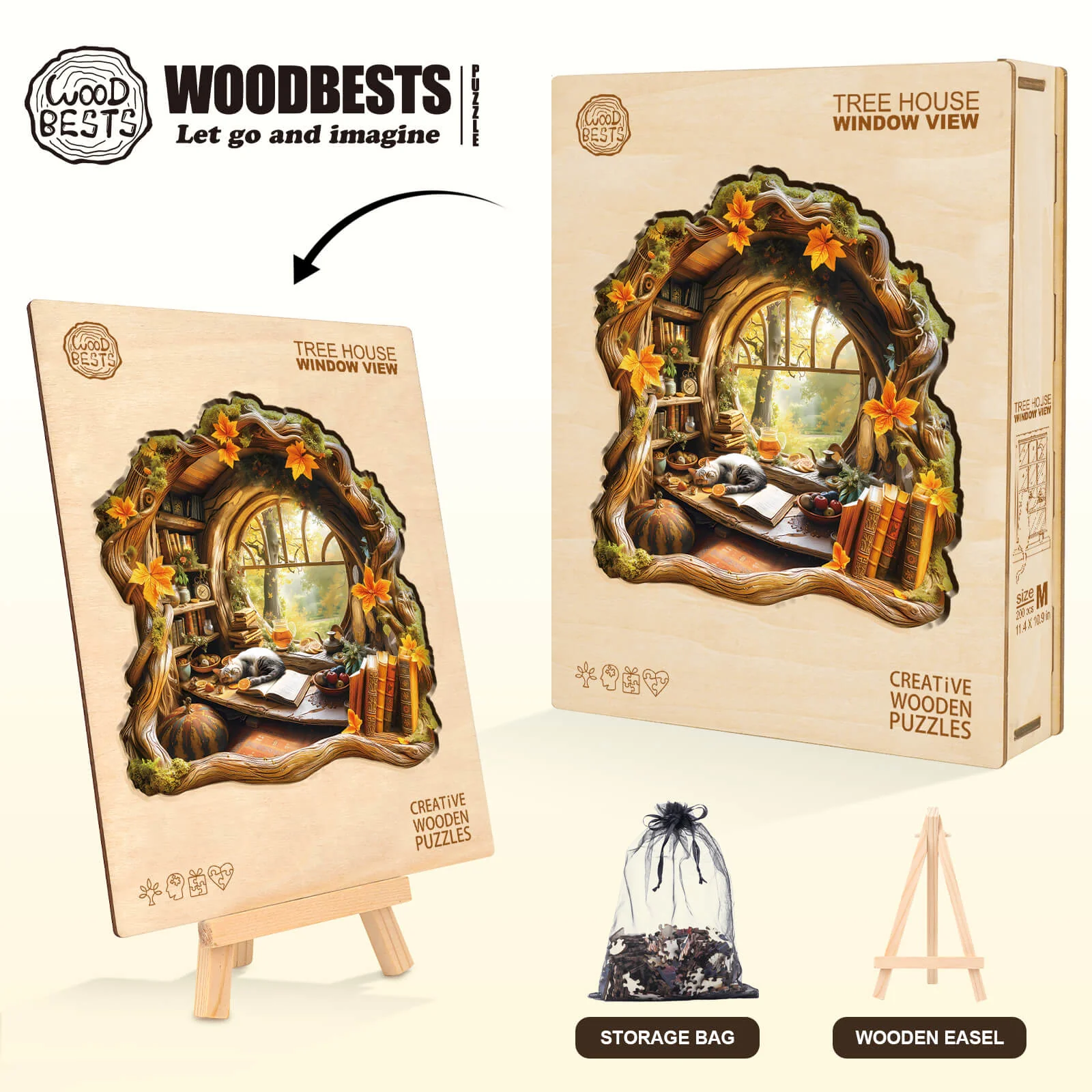 Tree house window view Wooden Jigsaw Puzzle - Image 8
