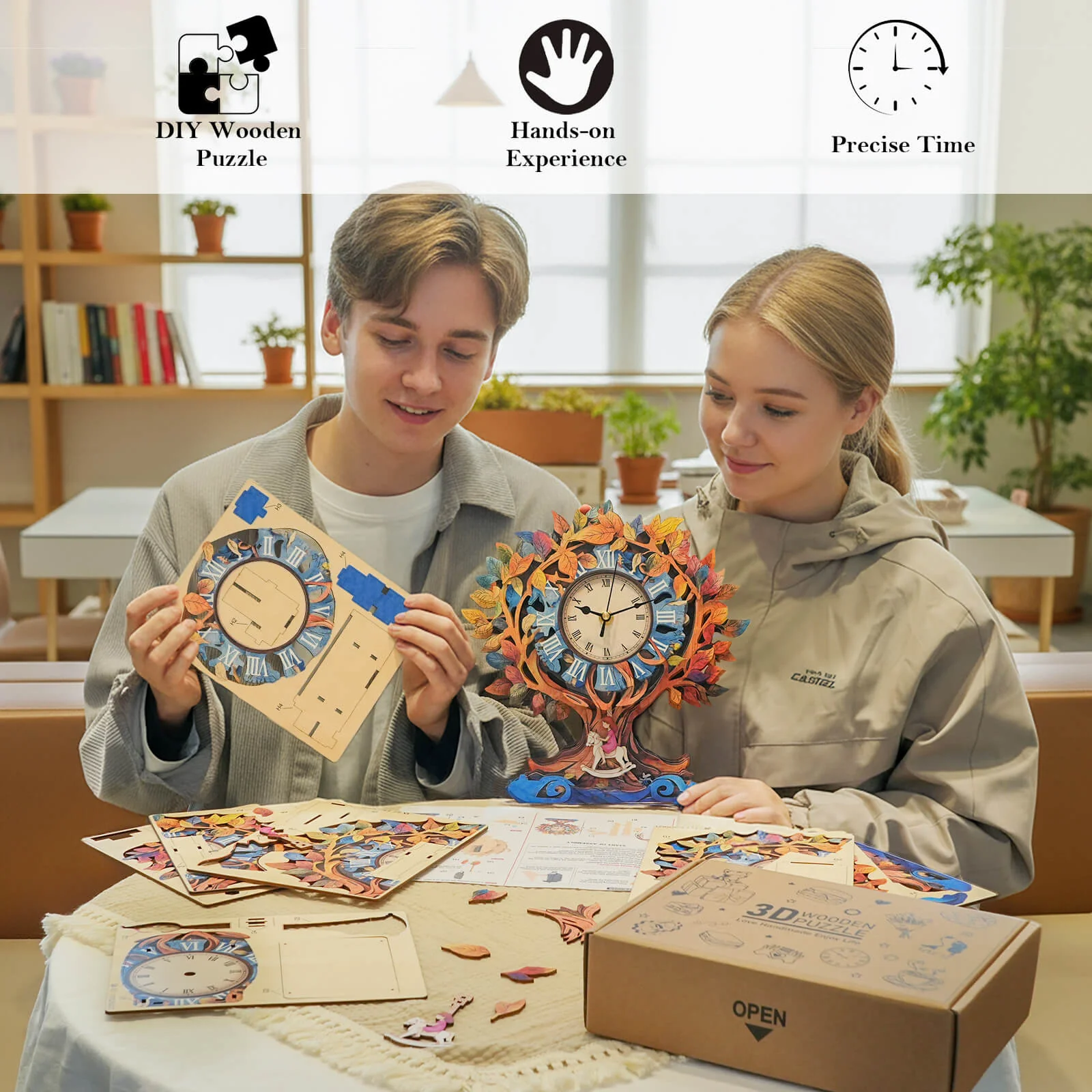 Tree of Life – DIY Wooden Clock, 3D Puzzle Craft Kit - Image 7