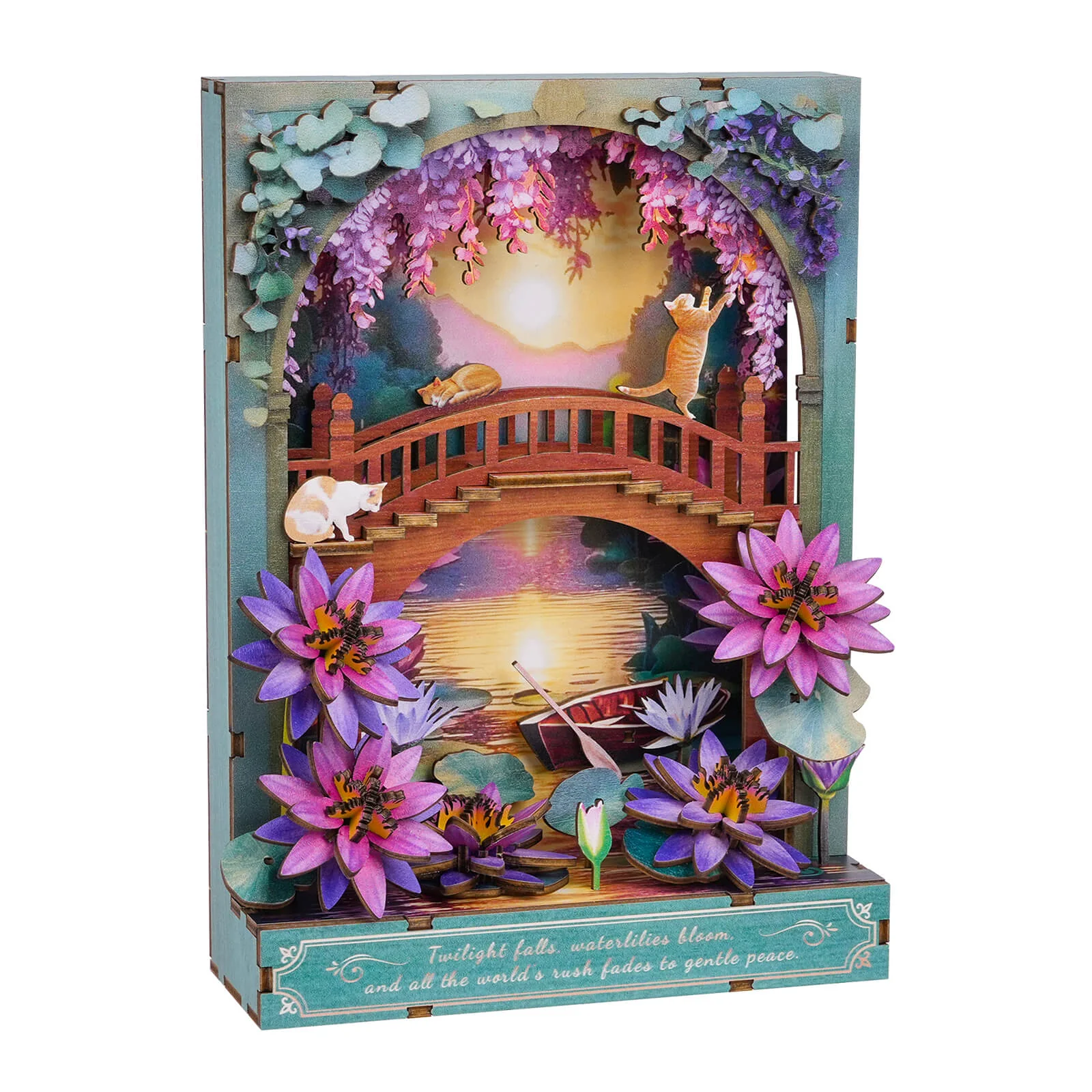 Twilight Lotus – DIY Wooden Painting, 3D Puzzle Craft Kit - Image 5